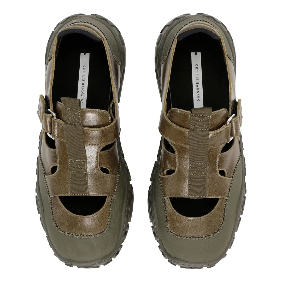 ARIA | SNEAKER TEXTURED LEATHER OLIVE sold by Cecilie Bahnsen product image thumbnail 3