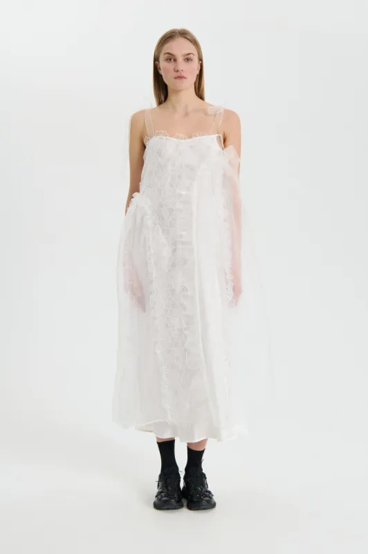 OSWALD | DRESS MAGNOLIA EMBROIDERY WHITE made by Cecilie Bahnsen