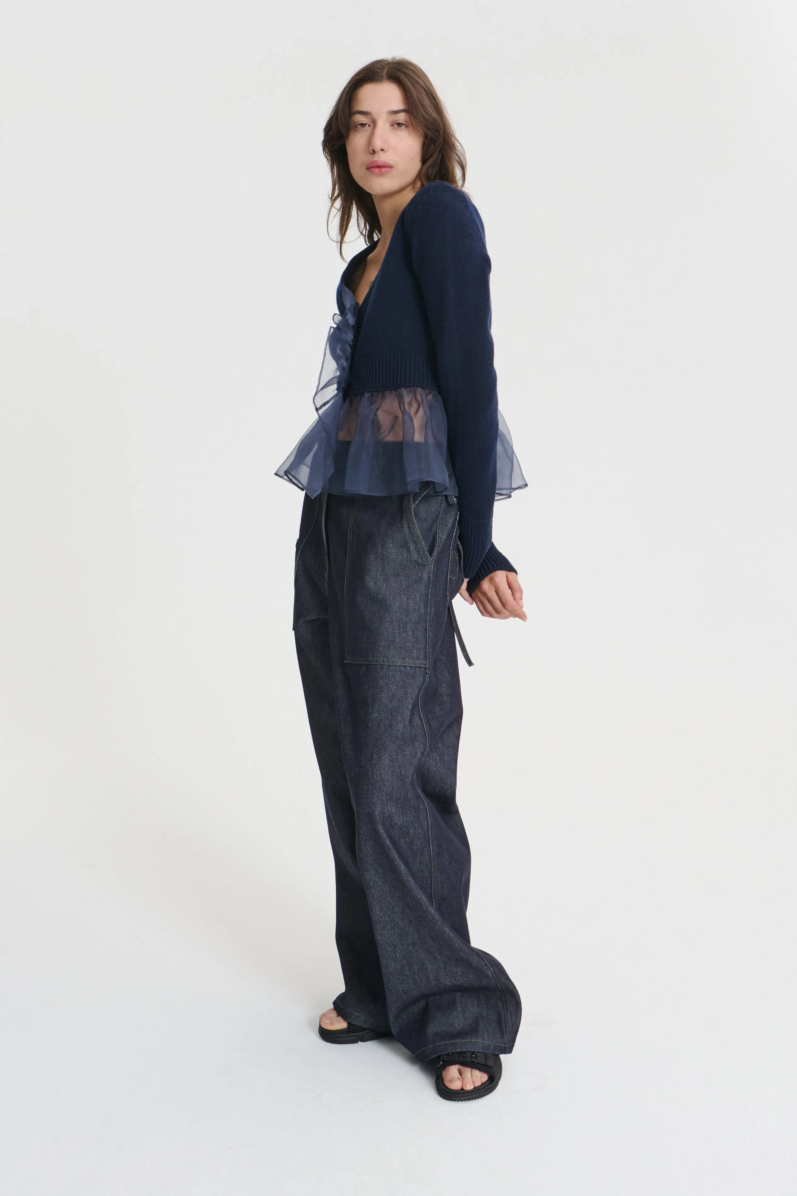 PHLOX | CARDIGAN RECYCLED CASHMERE NAVY sold by Cecilie Bahnsen product image thumbnail 2