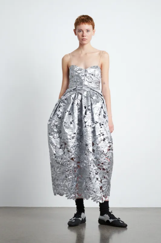 JEORGE | DRESS PLUME JACQUARD EMB CAMPANITA COSMOS sold by Cecilie Bahnsen