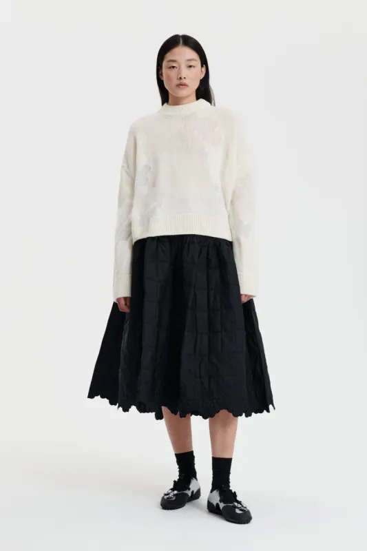 UBERTA | PULLOVER BLOMST INTARSIA NATURAL WHITE sold by Cecilie Bahnsen