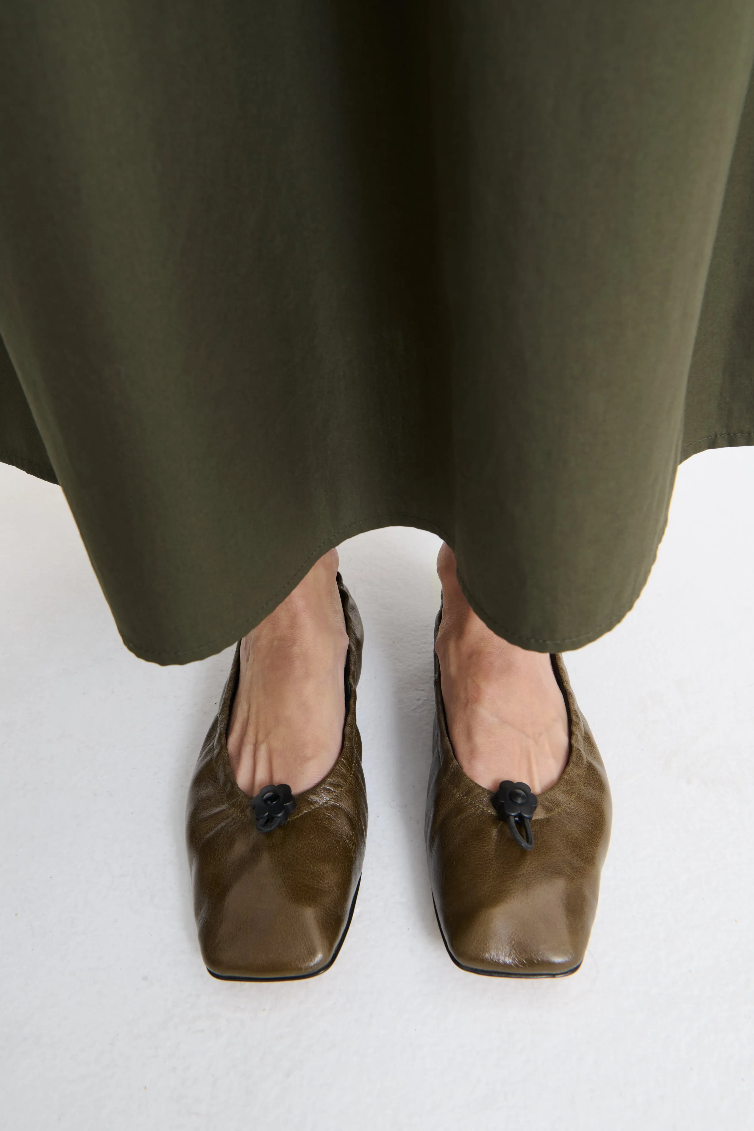 ORBELLA | BALLET LEATHER | OLIVE sold by Cecilie Bahnsen
