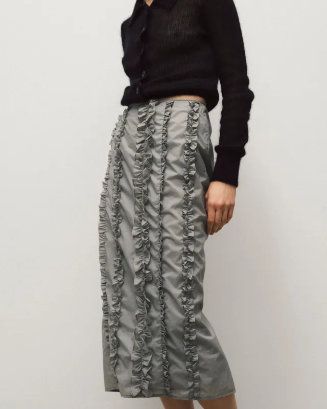 OCEAN | SKIRT SHEER RIPSTOP GREY NONA sold by Cecilie Bahnsen