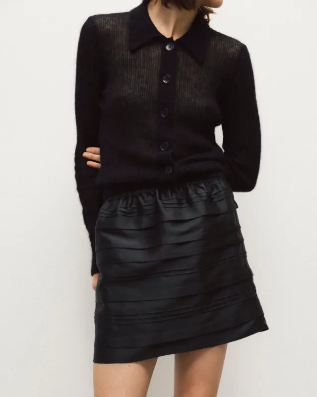 OCIE | SKIRT LUSTRE TWILL BLACK NONA made by Cecilie Bahnsen