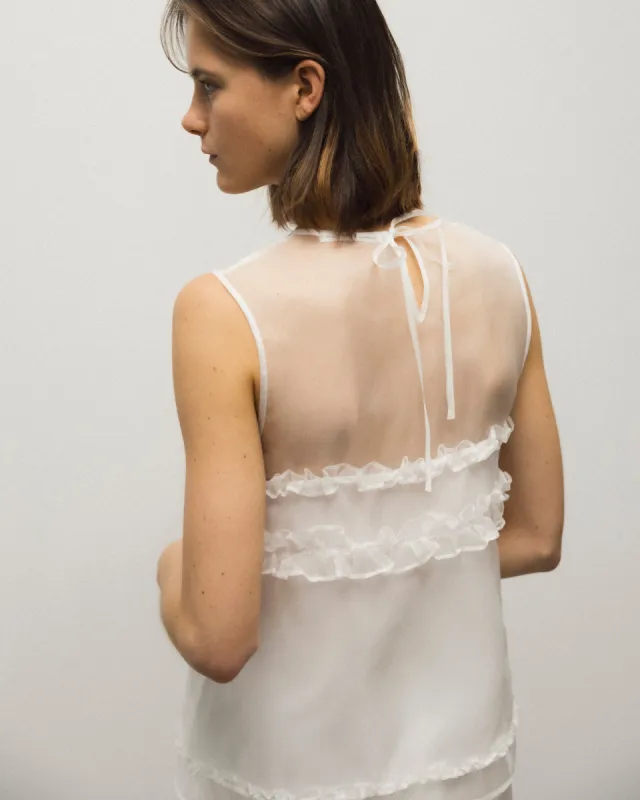 ORIETTA | TOP ORGANZA WHITE NONA made by Cecilie Bahnsen