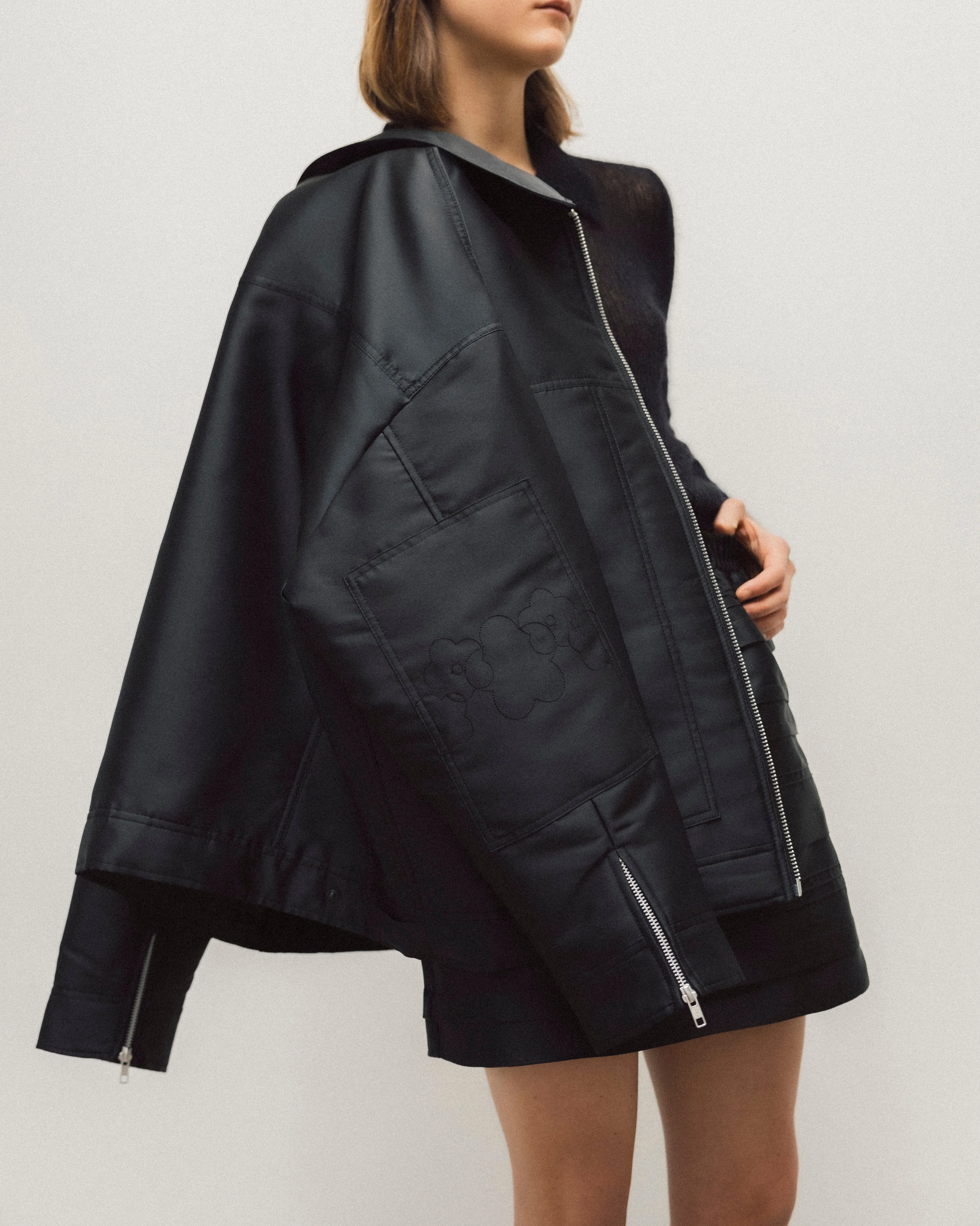 OLPA | JACKET LUSTRE TWILL BLACK NONA sold by Cecilie Bahnsen product image thumbnail 2