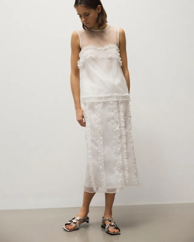 OCEAN | SKIRT ORGANZA WHITE NONA sold by Cecilie Bahnsen