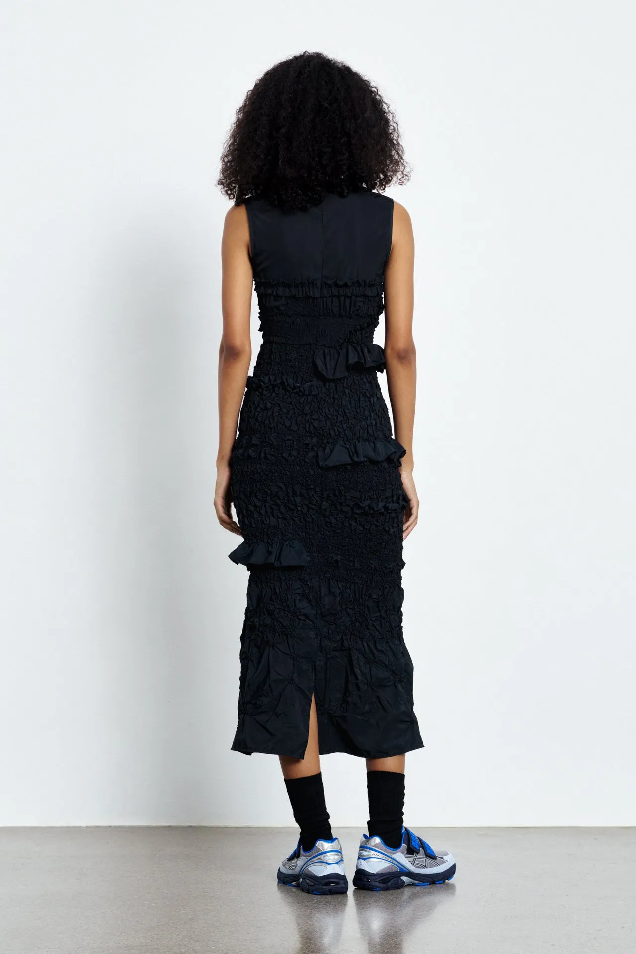 VANDA | DRESS PANSY SMOCK FAILLE BLACK sold by Cecilie Bahnsen product image thumbnail 2