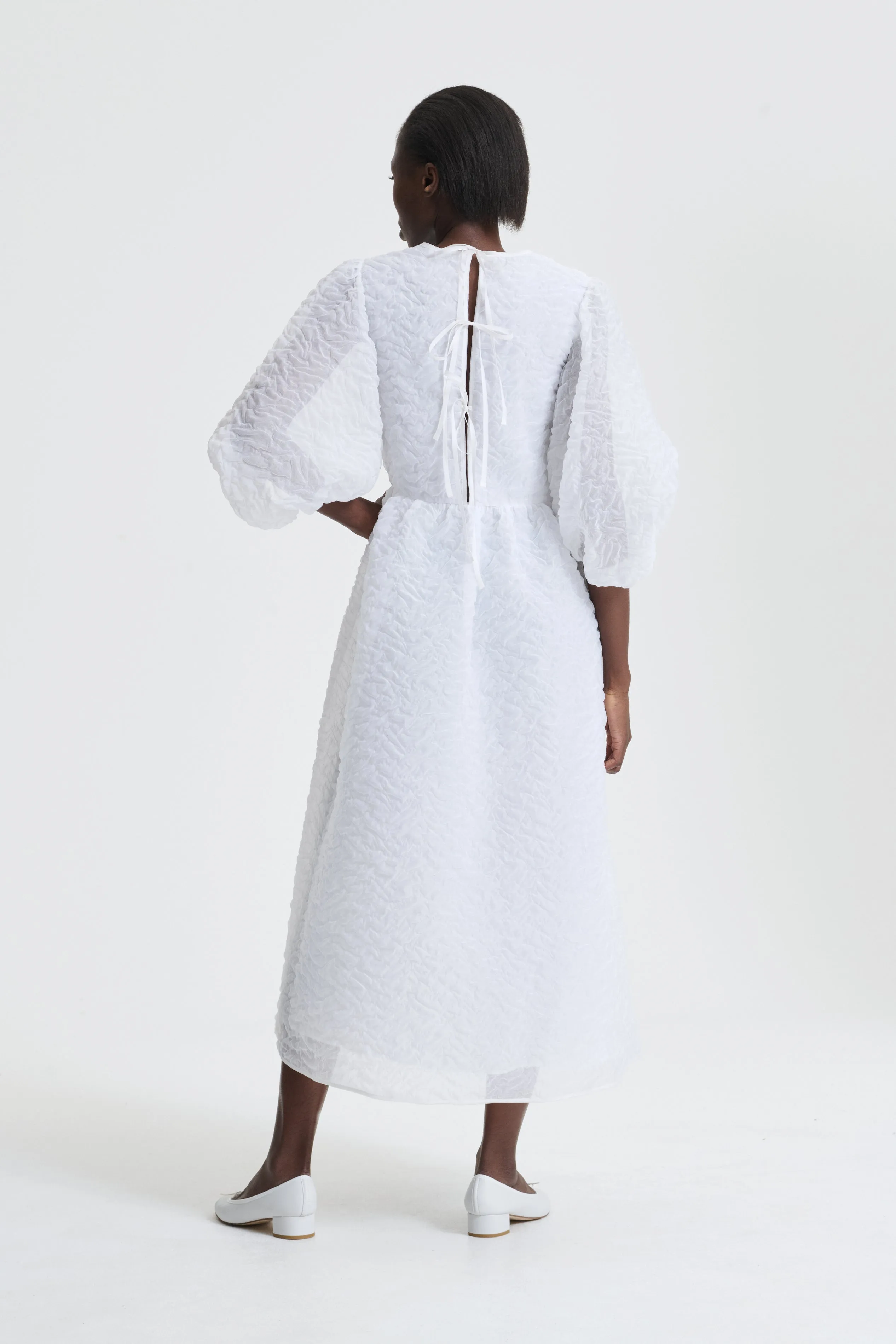 KARMEN | DRESS NIMBUS MATELASSE WHITE BRIDAL sold by Cecilie Bahnsen product image thumbnail 3