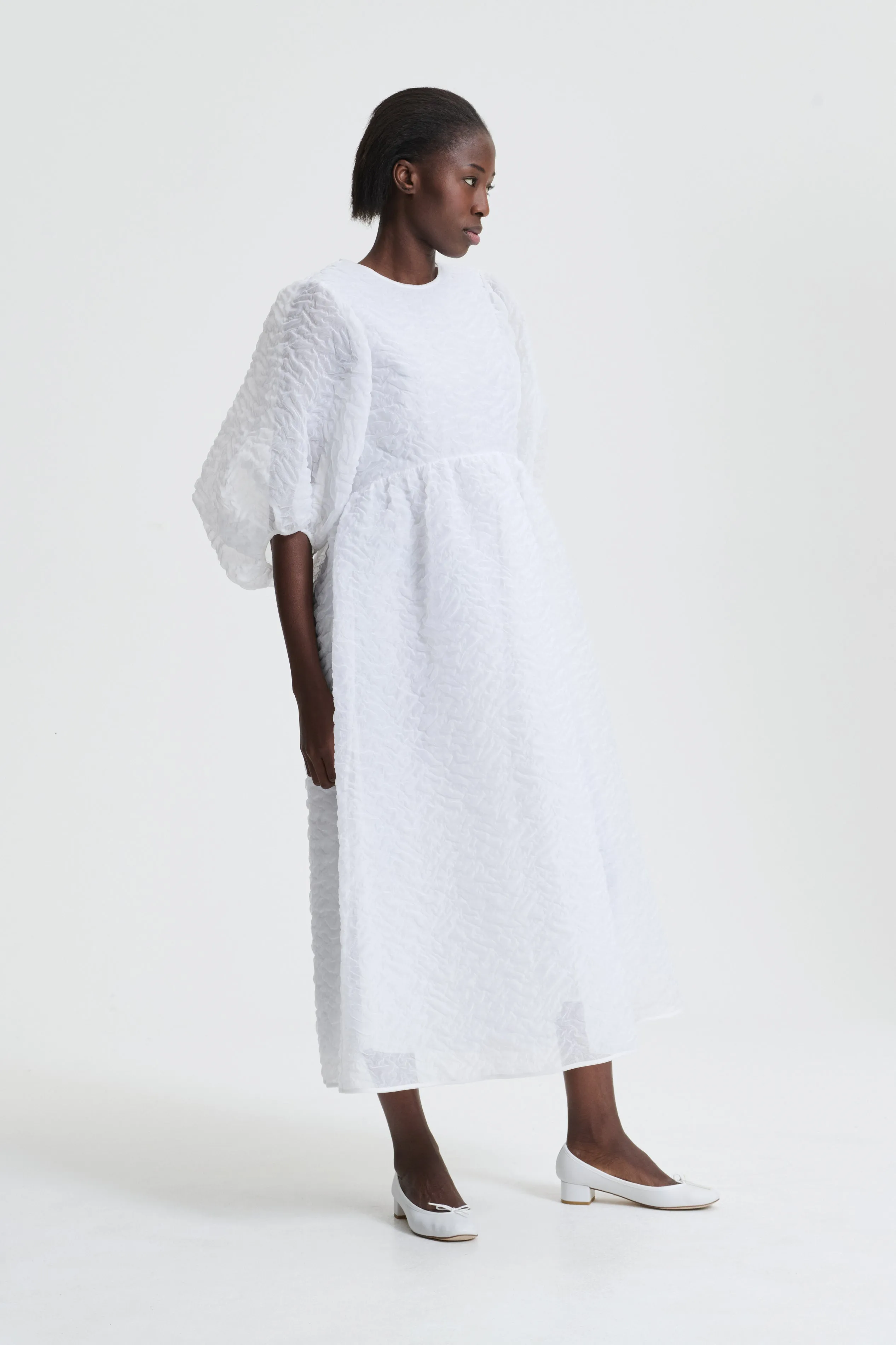 KARMEN | DRESS NIMBUS MATELASSE WHITE BRIDAL sold by Cecilie Bahnsen product image thumbnail 2