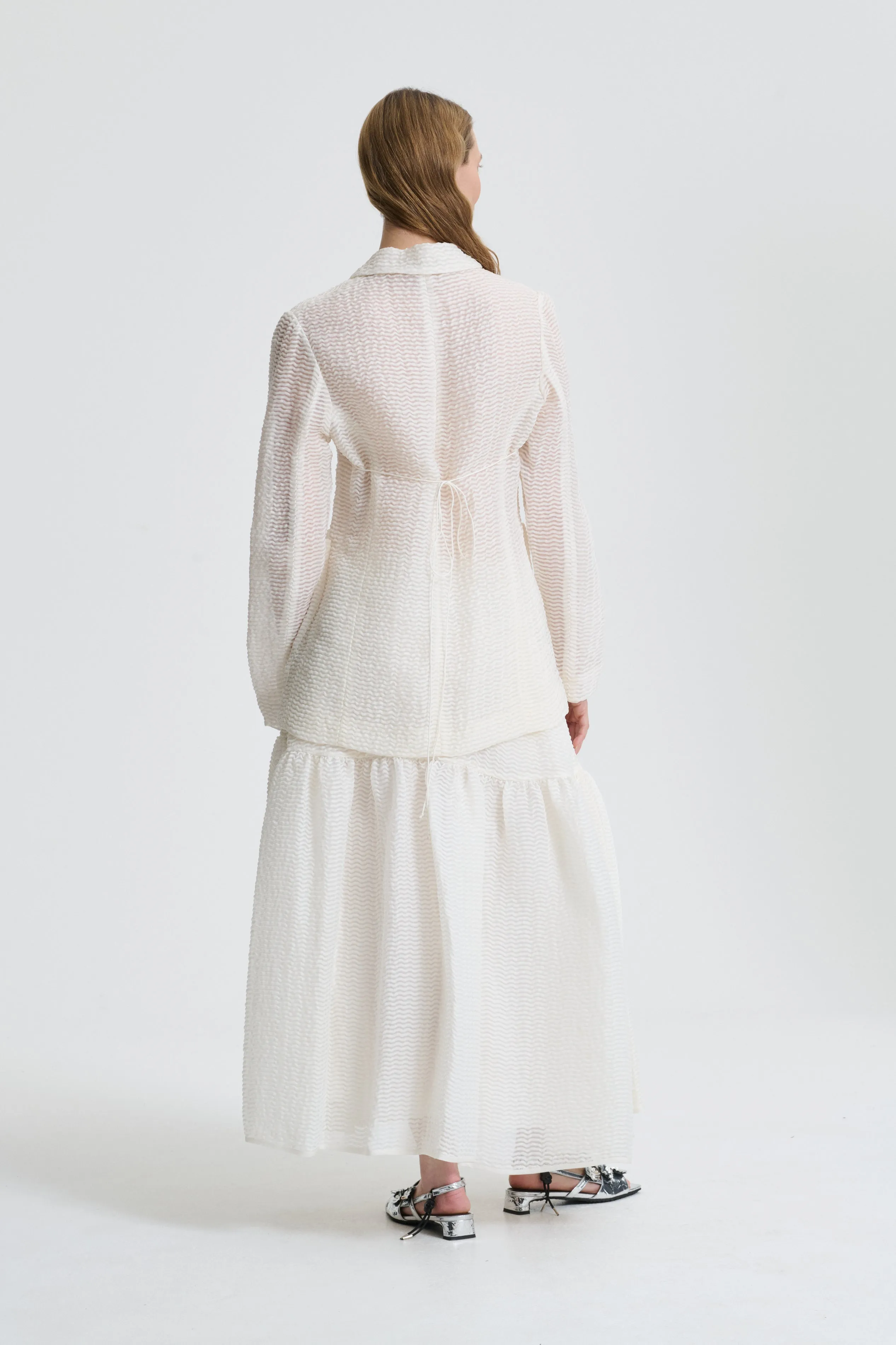 LEA & LILLY | JACKET AND SKIRT STREAM JACQUARD IVORY BRIDAL sold by Cecilie Bahnsen product image thumbnail 2