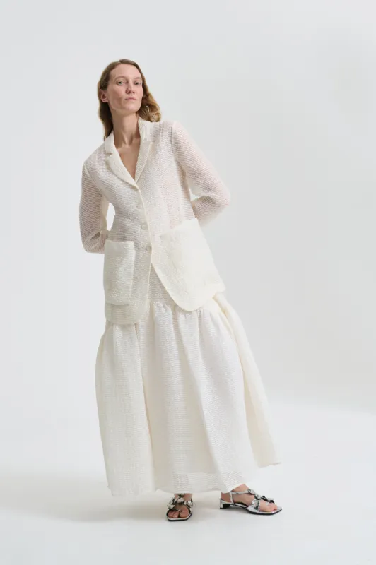 LEA & LILLY | JACKET AND SKIRT STREAM JACQUARD IVORY BRIDAL made by Cecilie Bahnsen