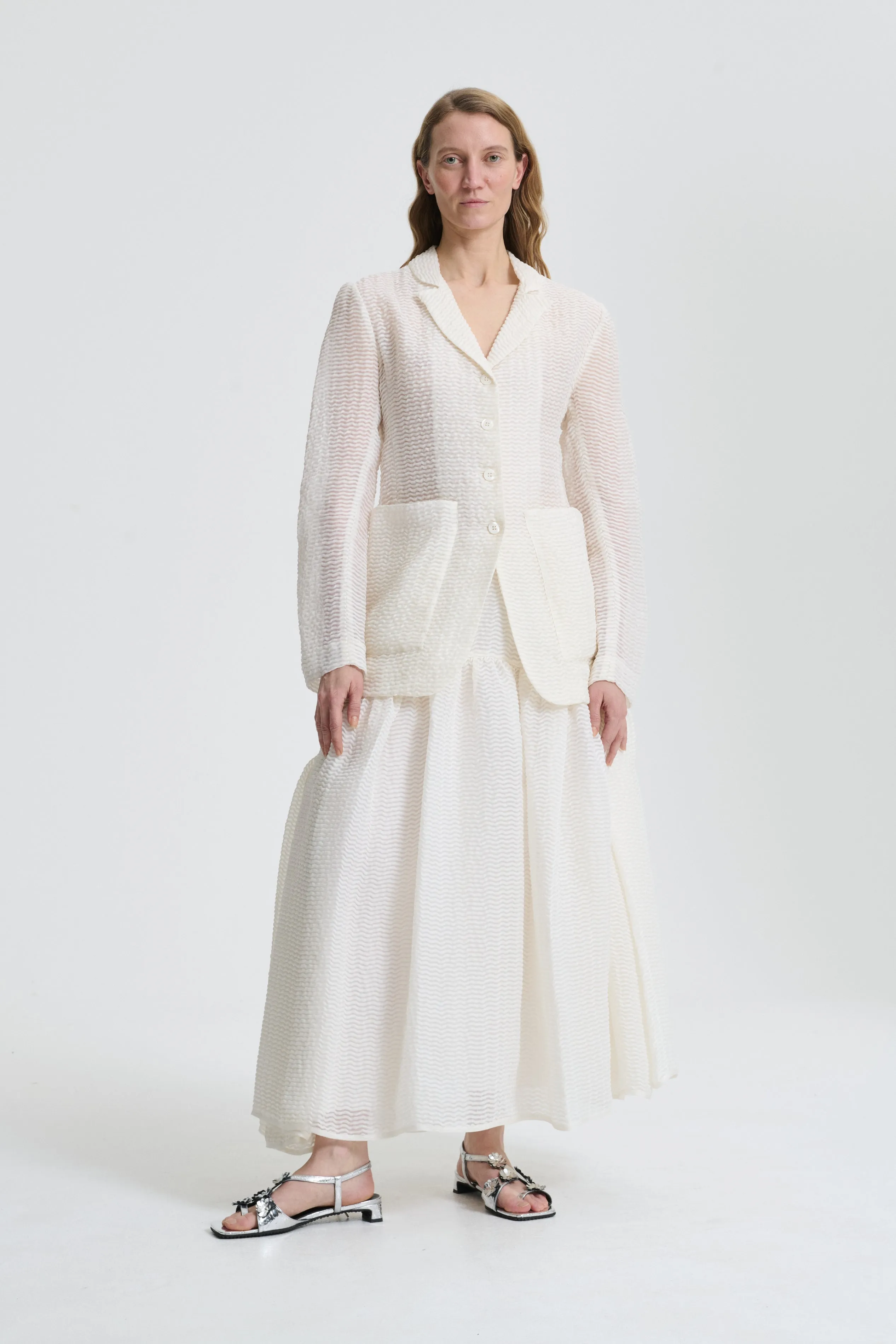 LEA & LILLY | JACKET AND SKIRT STREAM JACQUARD IVORY BRIDAL sold by Cecilie Bahnsen product image thumbnail 3