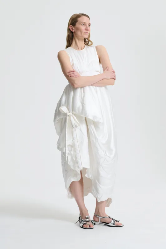 DORTHE | DRESS POPPY QUILTED SILK WHITE BRIDAL made by Cecilie Bahnsen