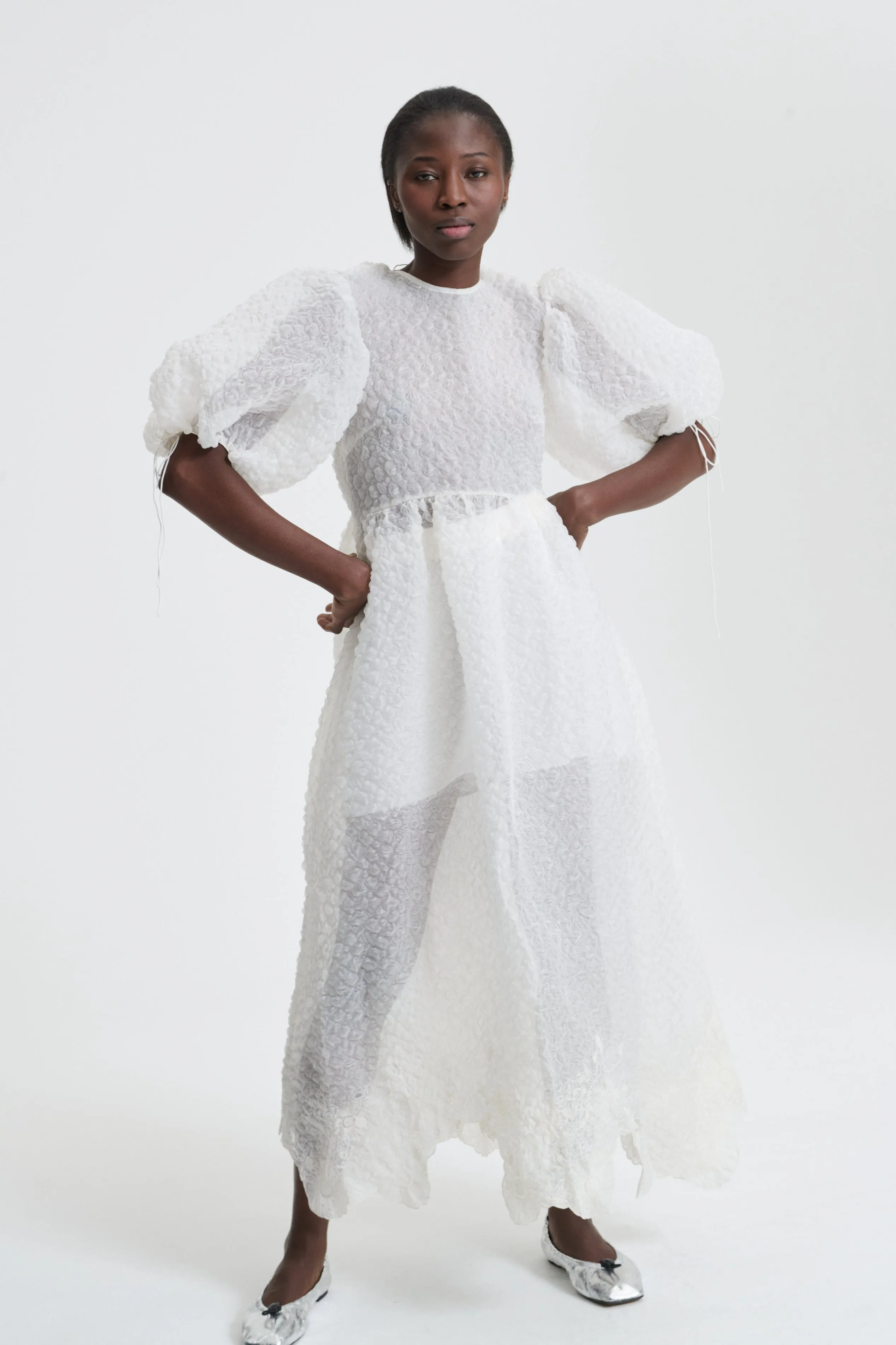 LUCCA | DRESS EMBROIDERED GLACIER MATELASSE BRIDAL sold by Cecilie Bahnsen product image thumbnail 3