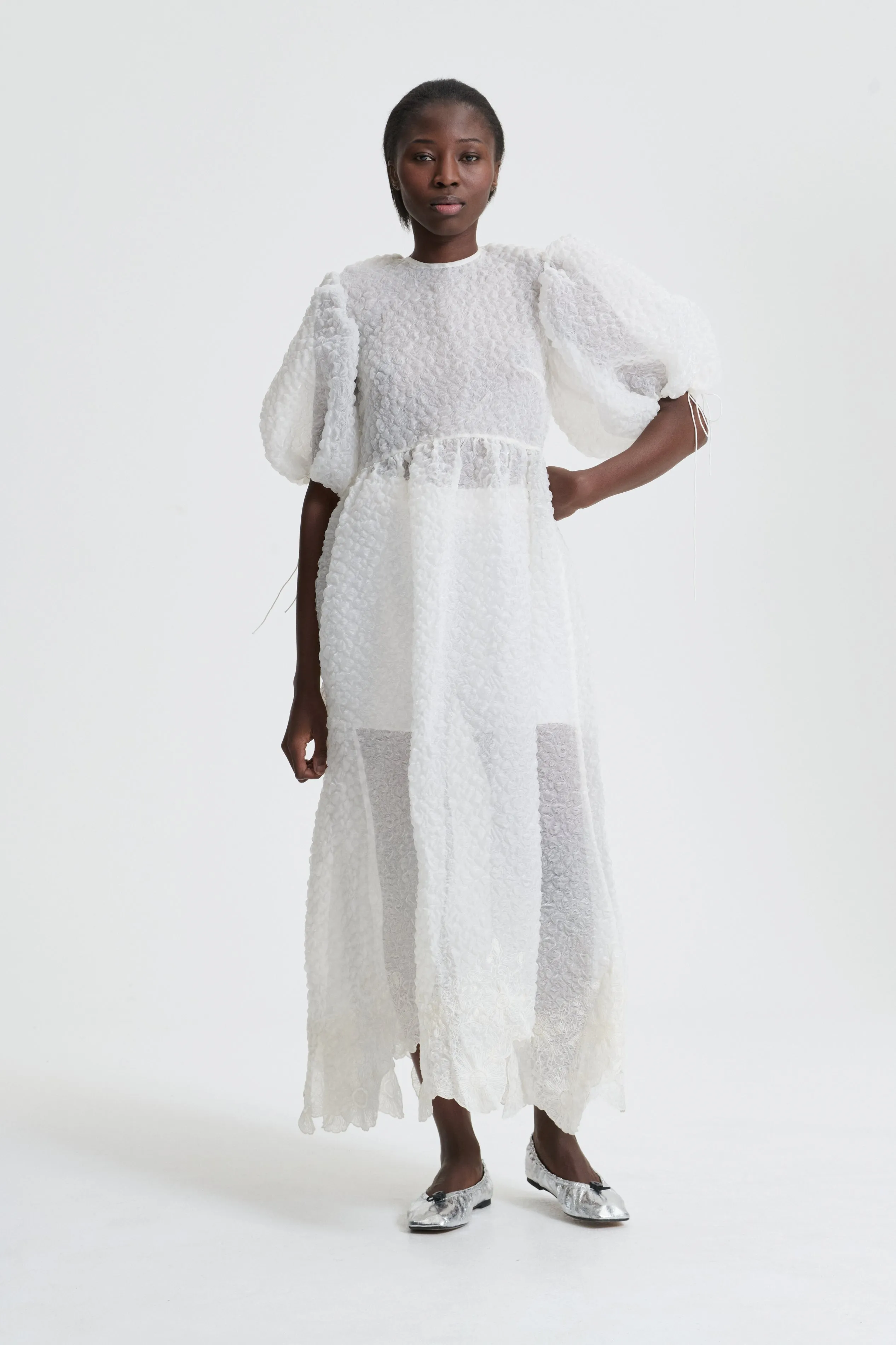LUCCA | DRESS EMBROIDERED GLACIER MATELASSE BRIDAL sold by Cecilie Bahnsen