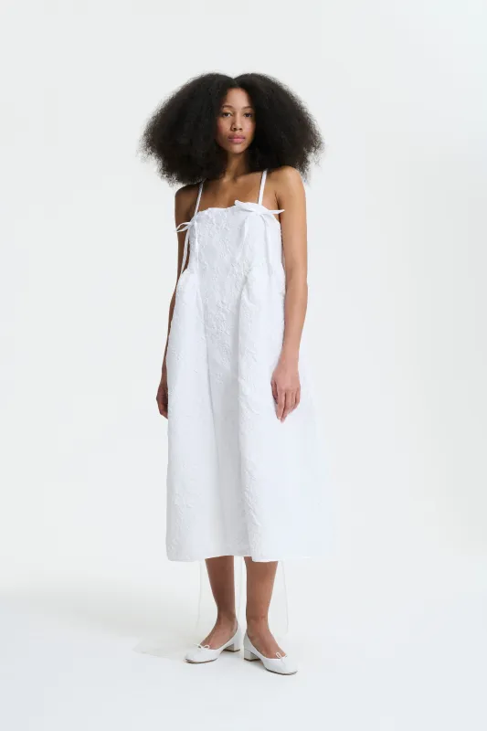 AMBRA | DRESS DAHLIA MATELASSE WHITE sold by Cecilie Bahnsen