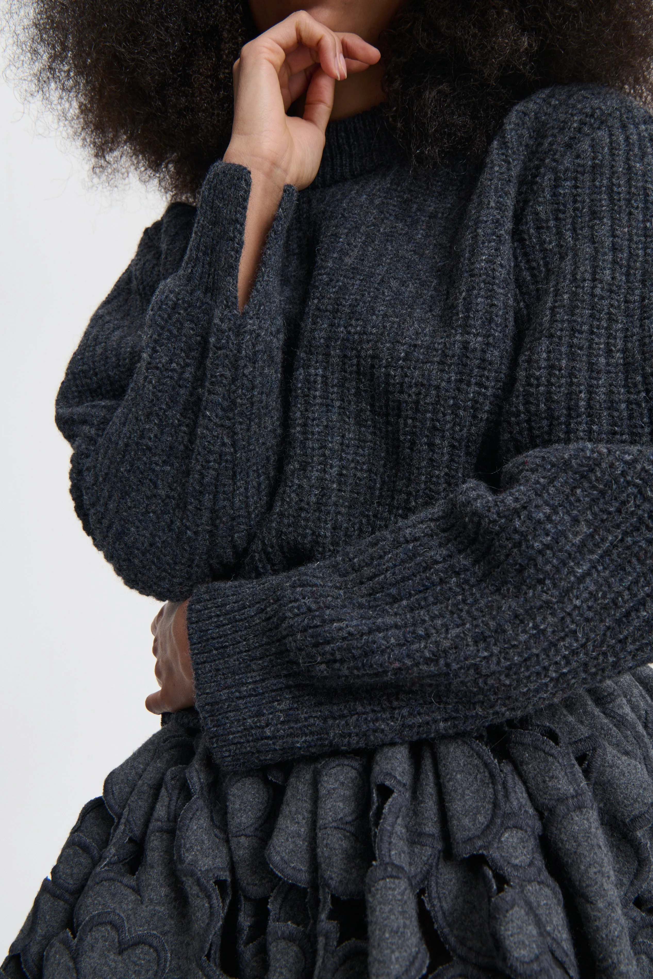 BEGA | PULLOVER FISHERMAN KNIT DARK GREY sold by Cecilie Bahnsen product image thumbnail 2