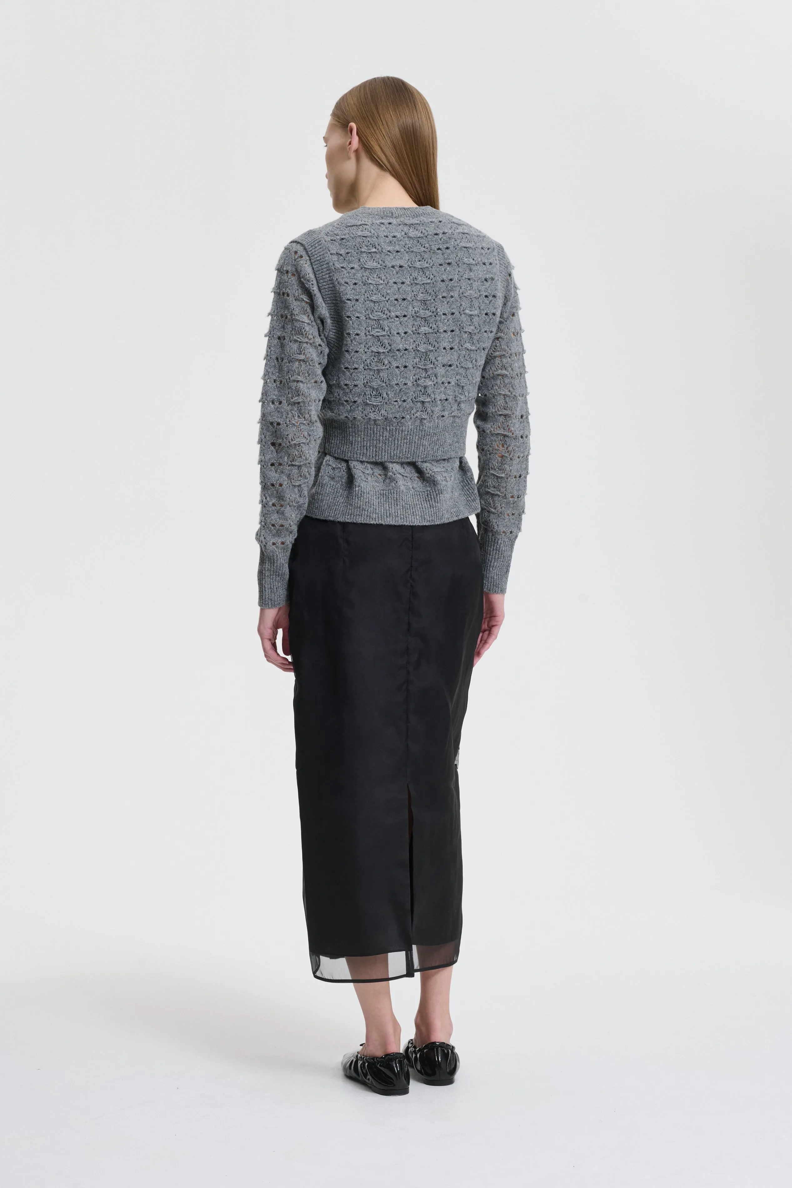 BIDANE | PULLOVER HERITAGE LACE KNIT LIGHT GREY sold by Cecilie Bahnsen product image thumbnail 5