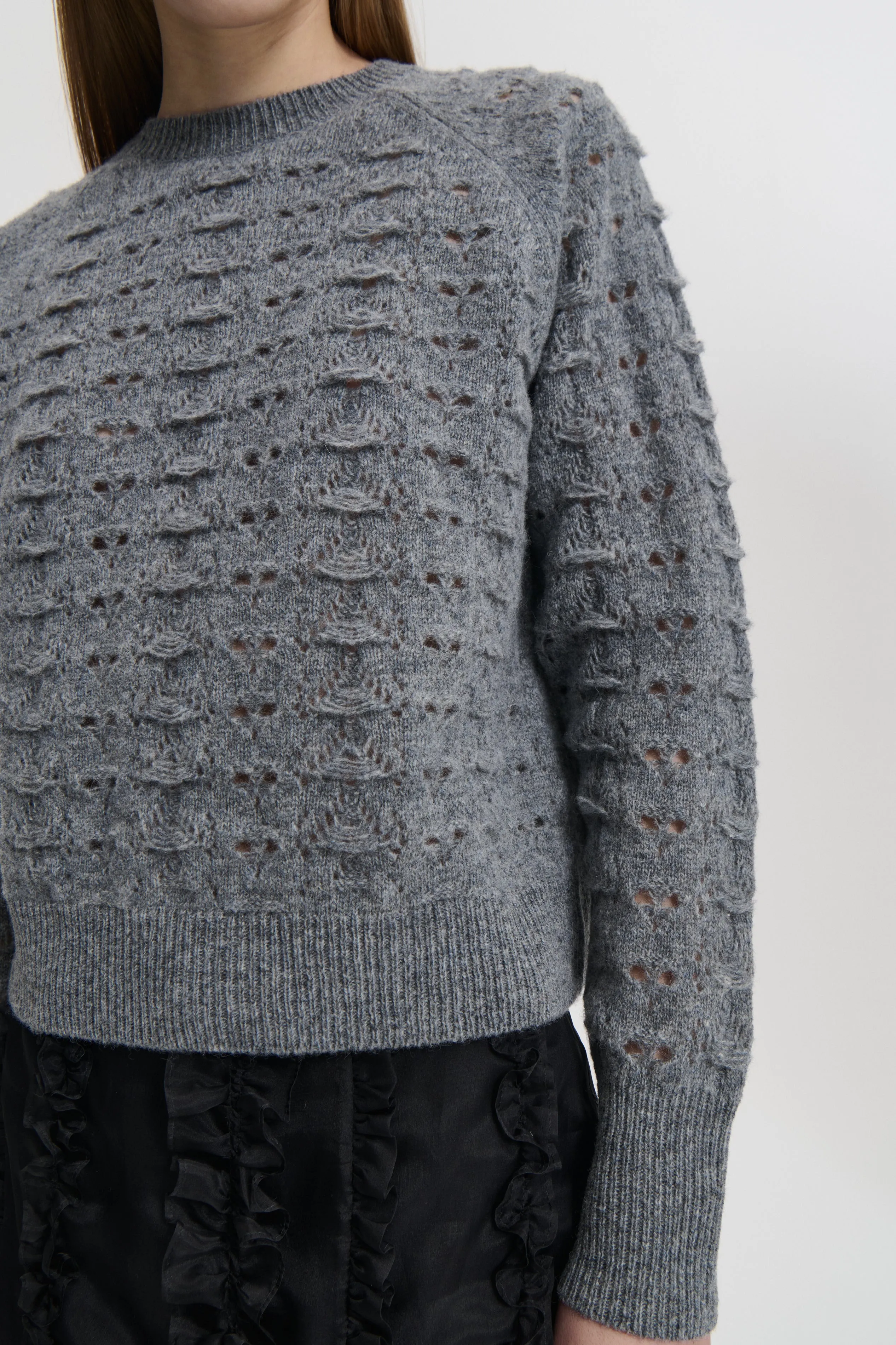 BIDANE | PULLOVER HERITAGE LACE KNIT LIGHT GREY sold by Cecilie Bahnsen product image thumbnail 2