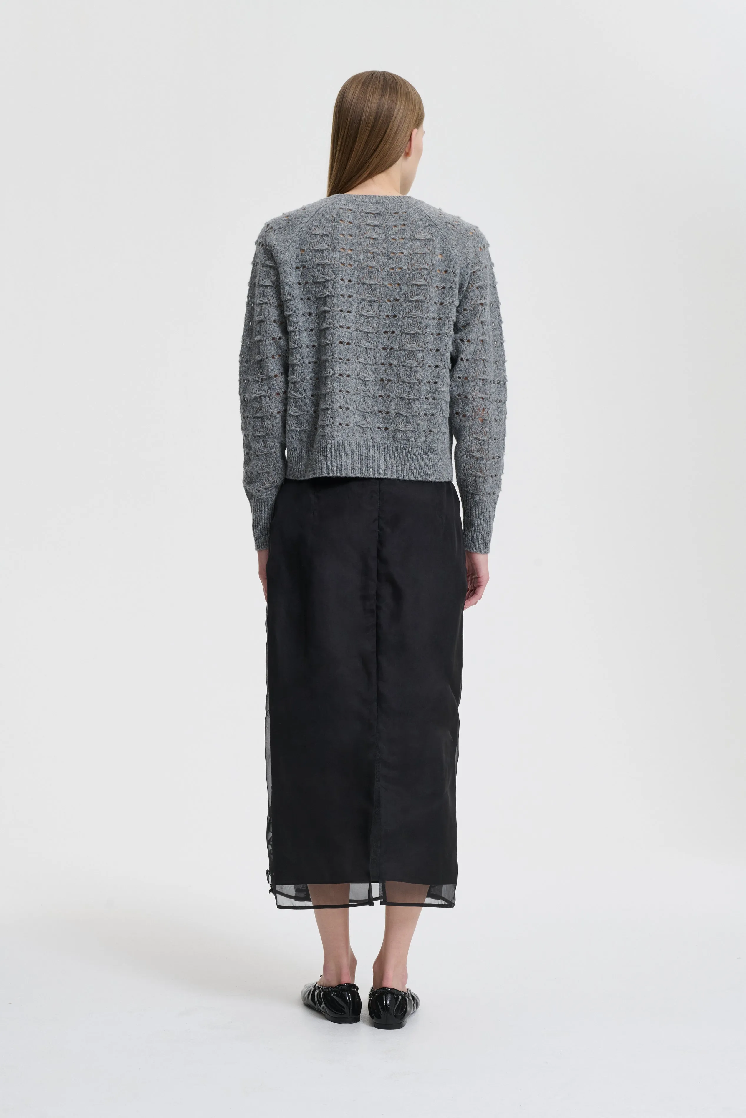 BIDANE | PULLOVER HERITAGE LACE KNIT LIGHT GREY sold by Cecilie Bahnsen product image thumbnail 4