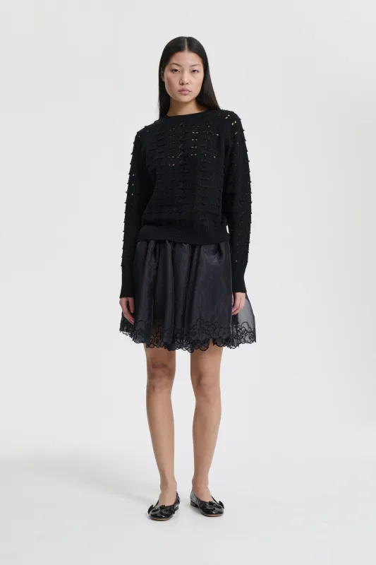 BIDANE | PULLOVER HERITAGE LACE KNIT BLACK made by AW25