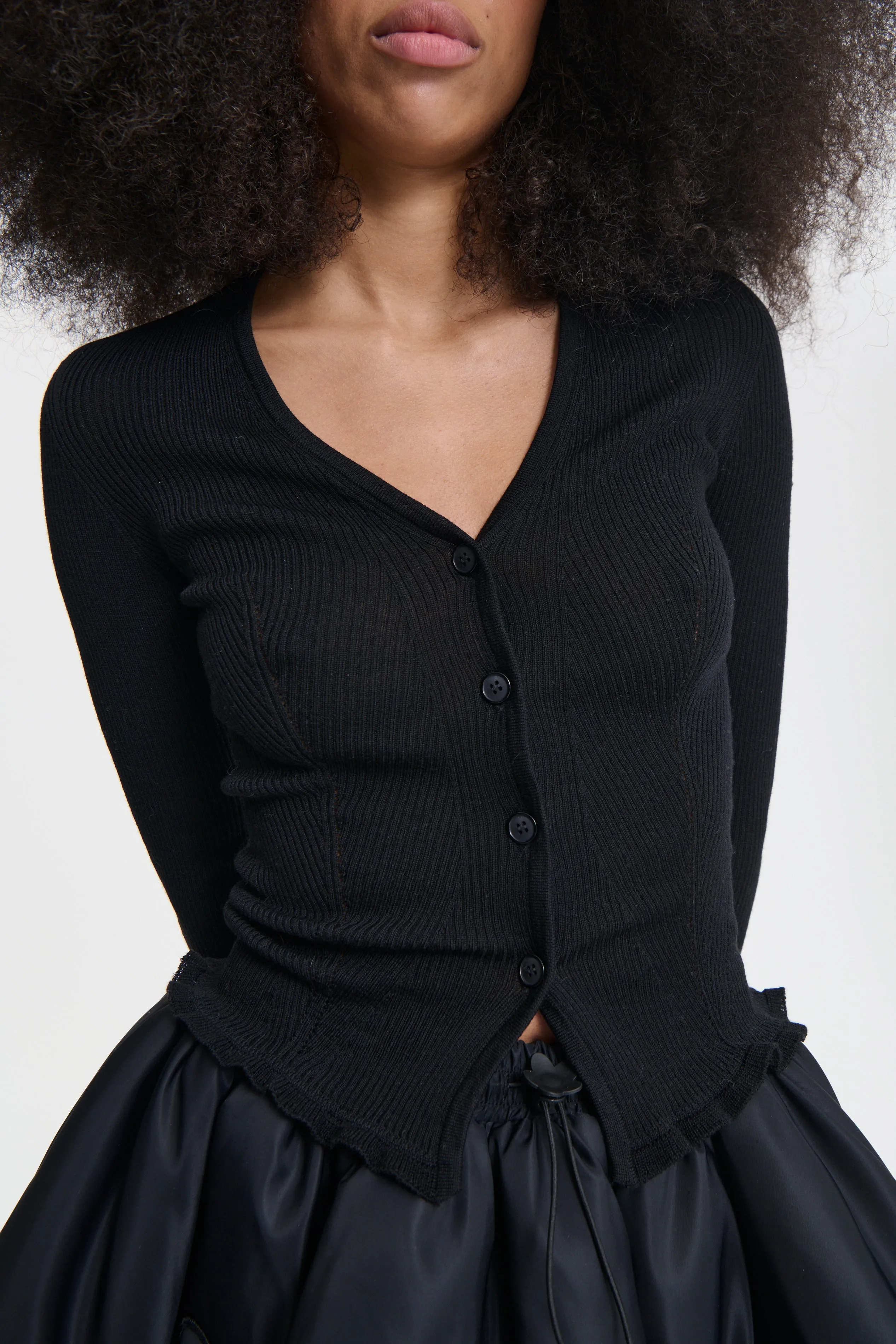 BESSIE | CARDIGAN SEAMLESS MERINO BLACK sold by Cecilie Bahnsen product image thumbnail 4