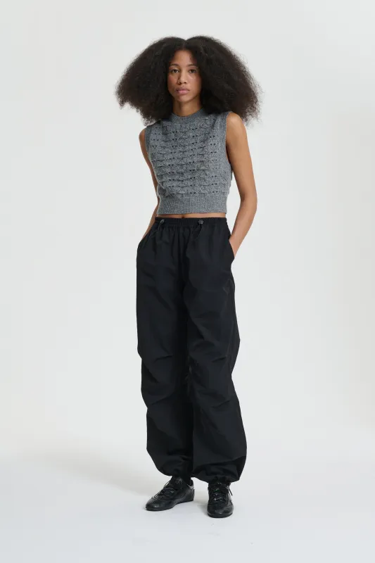 BRISA | VEST HERITAGE LACE KNIT LIGHT GREY made by AW25