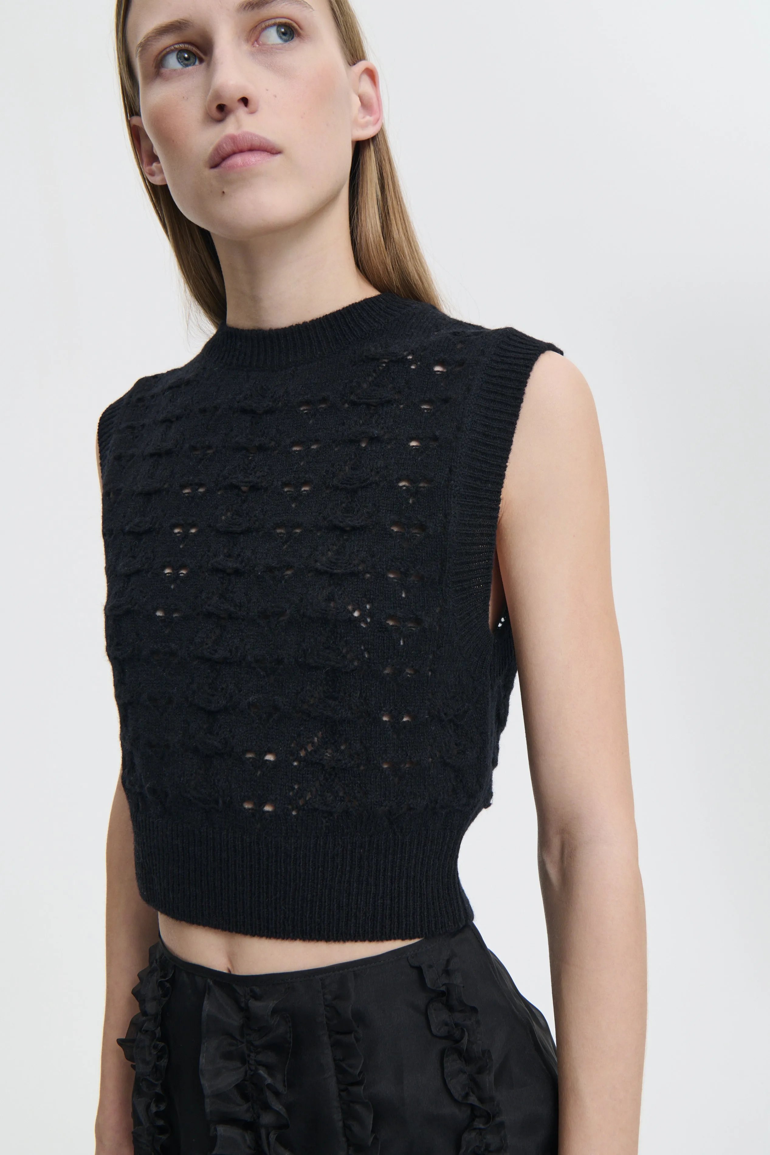 BRISA | VEST HERITAGE LACE KNIT BLACK sold by Cecilie Bahnsen product image thumbnail 2