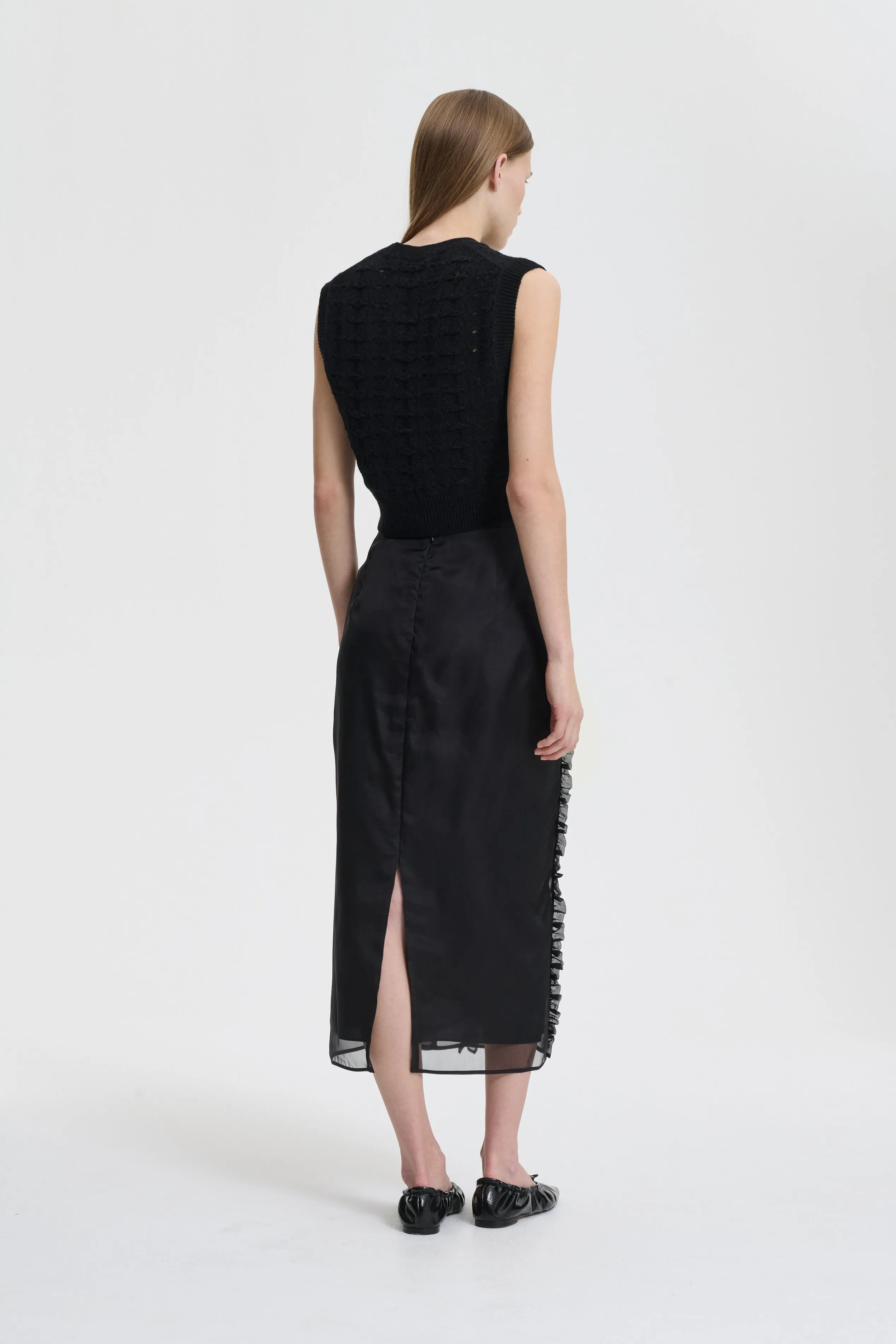 BRISA | VEST HERITAGE LACE KNIT BLACK sold by Cecilie Bahnsen product image thumbnail 3