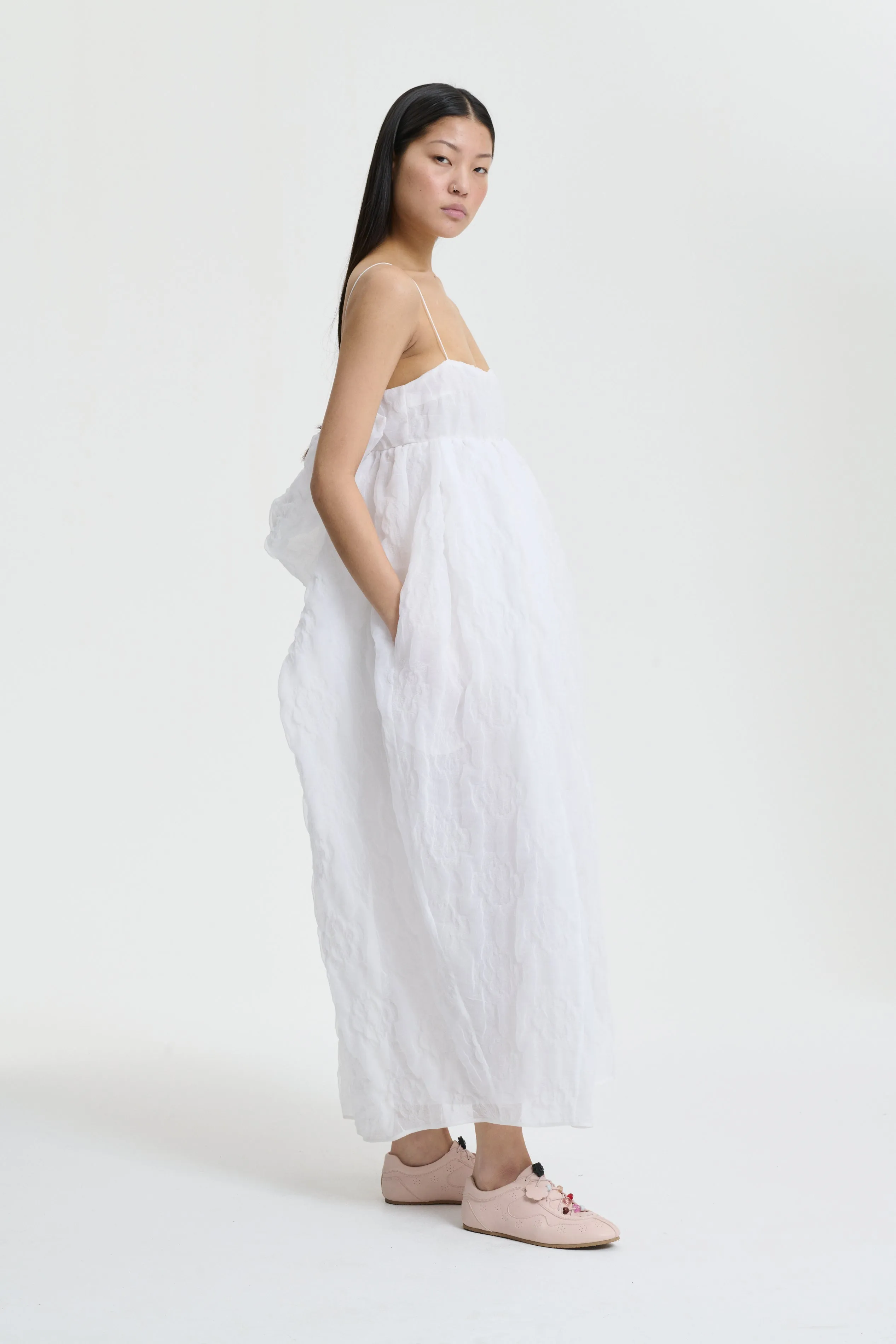 VILMA | DRESS AVENS MATELASSÉ WHITE sold by Cecilie Bahnsen product image thumbnail 3