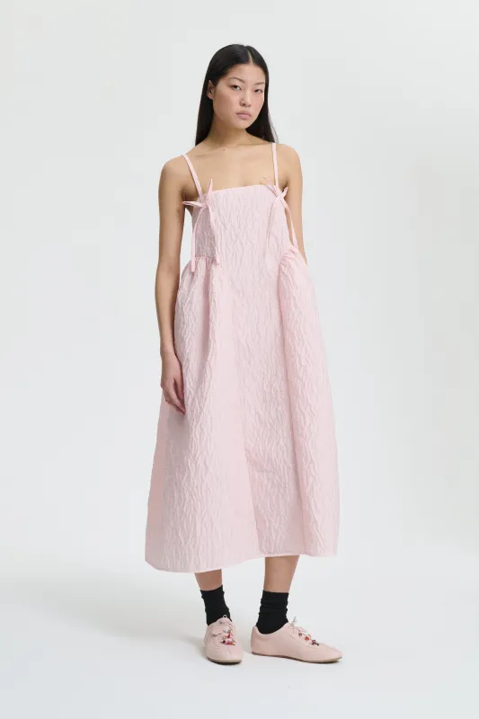AMBRA | DRESS LOBELIA MATELASSÉ BLUSH PINK sold by Cecilie Bahnsen