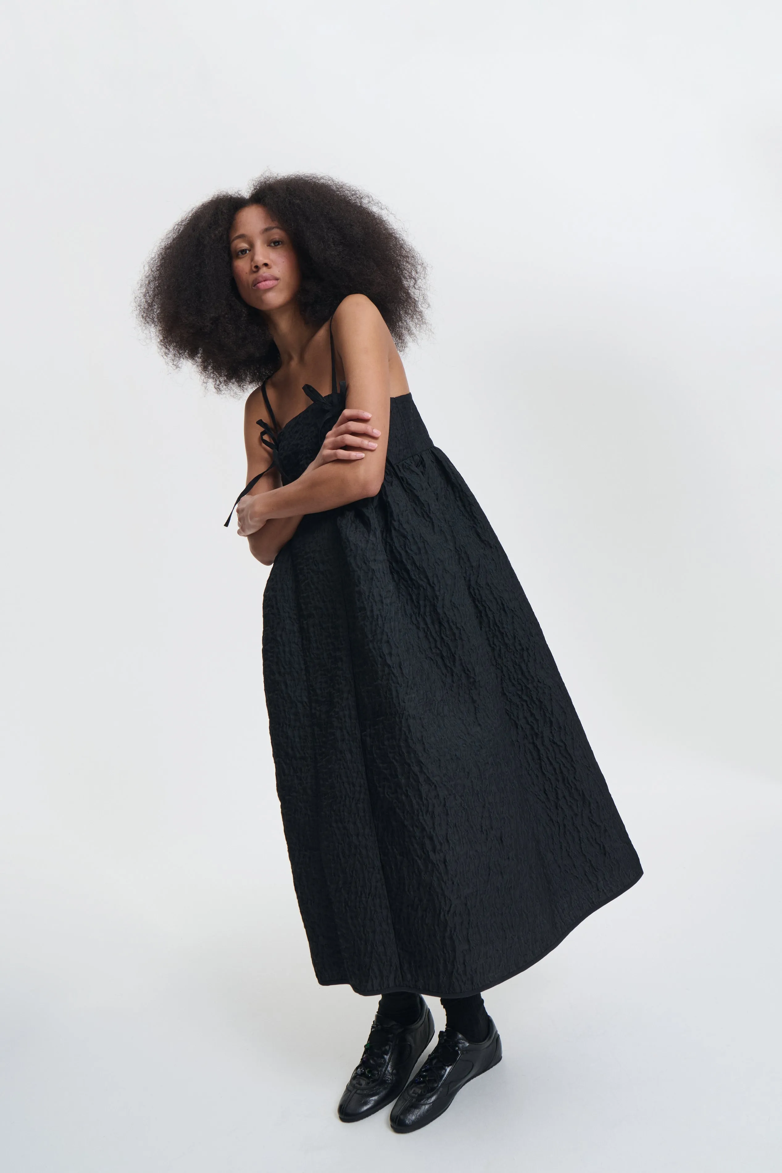 AMBRA | DRESS LOBELIA MATELASSÉ BLACK sold by Cecilie Bahnsen product image thumbnail 5