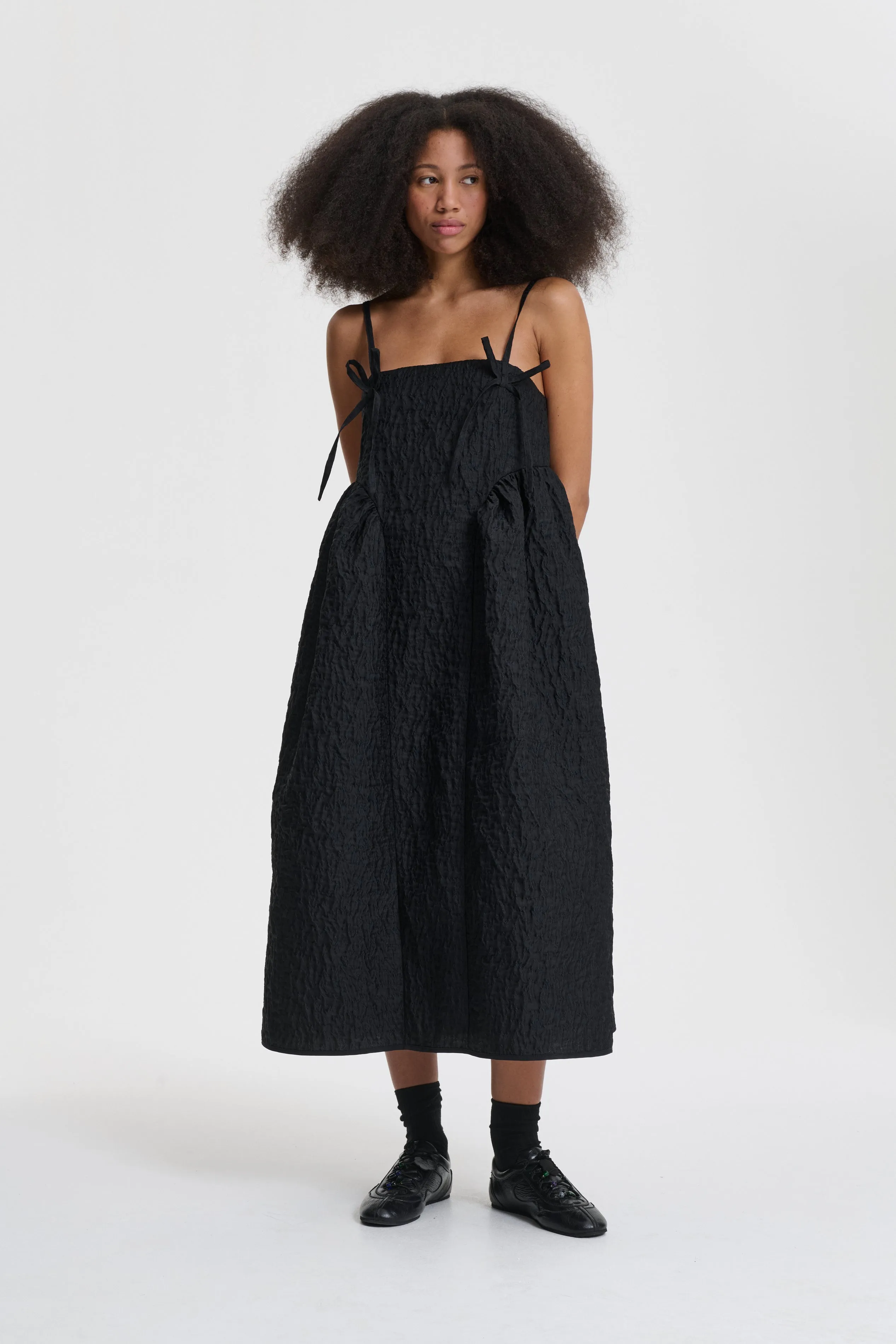 AMBRA | DRESS LOBELIA MATELASSÉ BLACK sold by Cecilie Bahnsen product image thumbnail 2