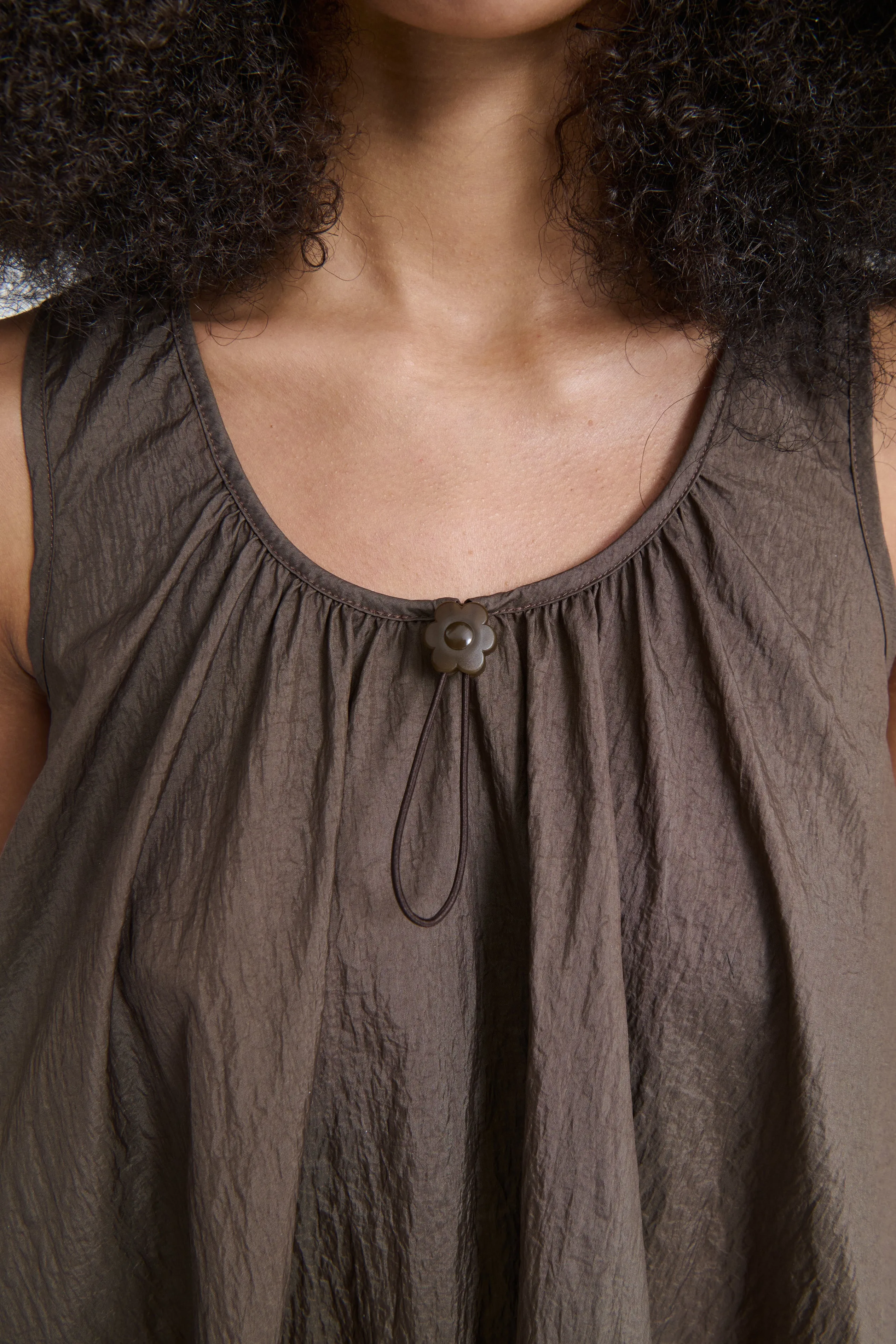 AZELIA | DRESS RECYCLED TAFFETA SOIL BROWN sold by Cecilie Bahnsen product image thumbnail 4