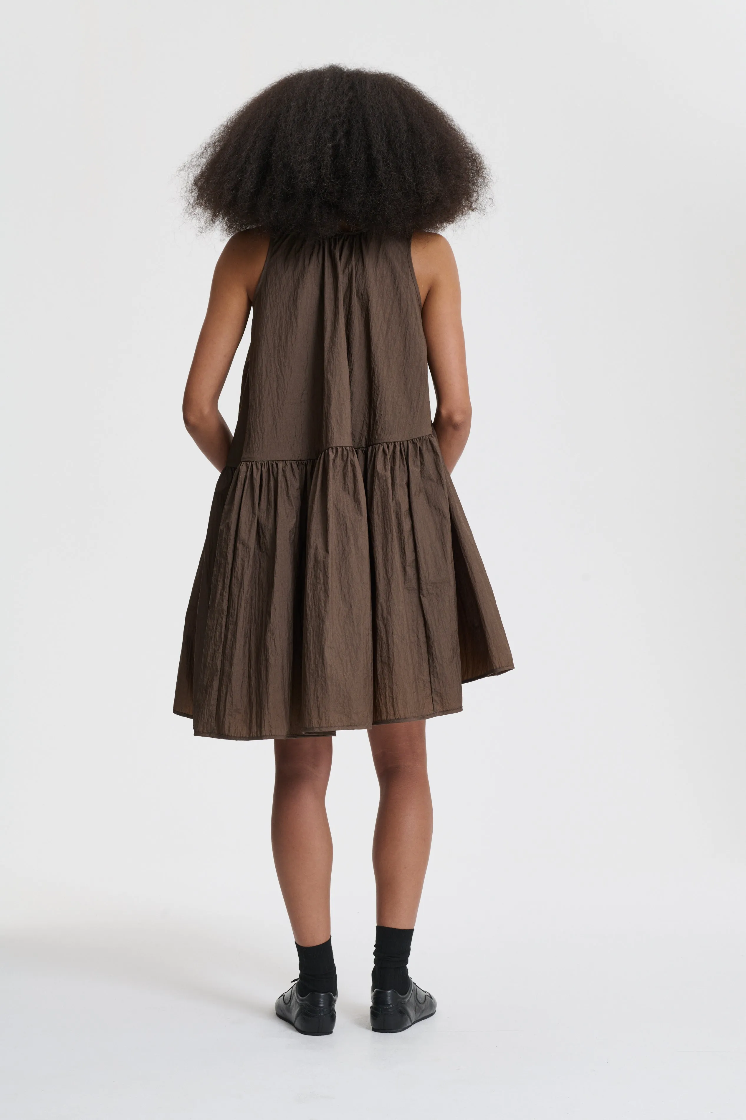 AZELIA | DRESS RECYCLED TAFFETA SOIL BROWN sold by Cecilie Bahnsen product image thumbnail 3