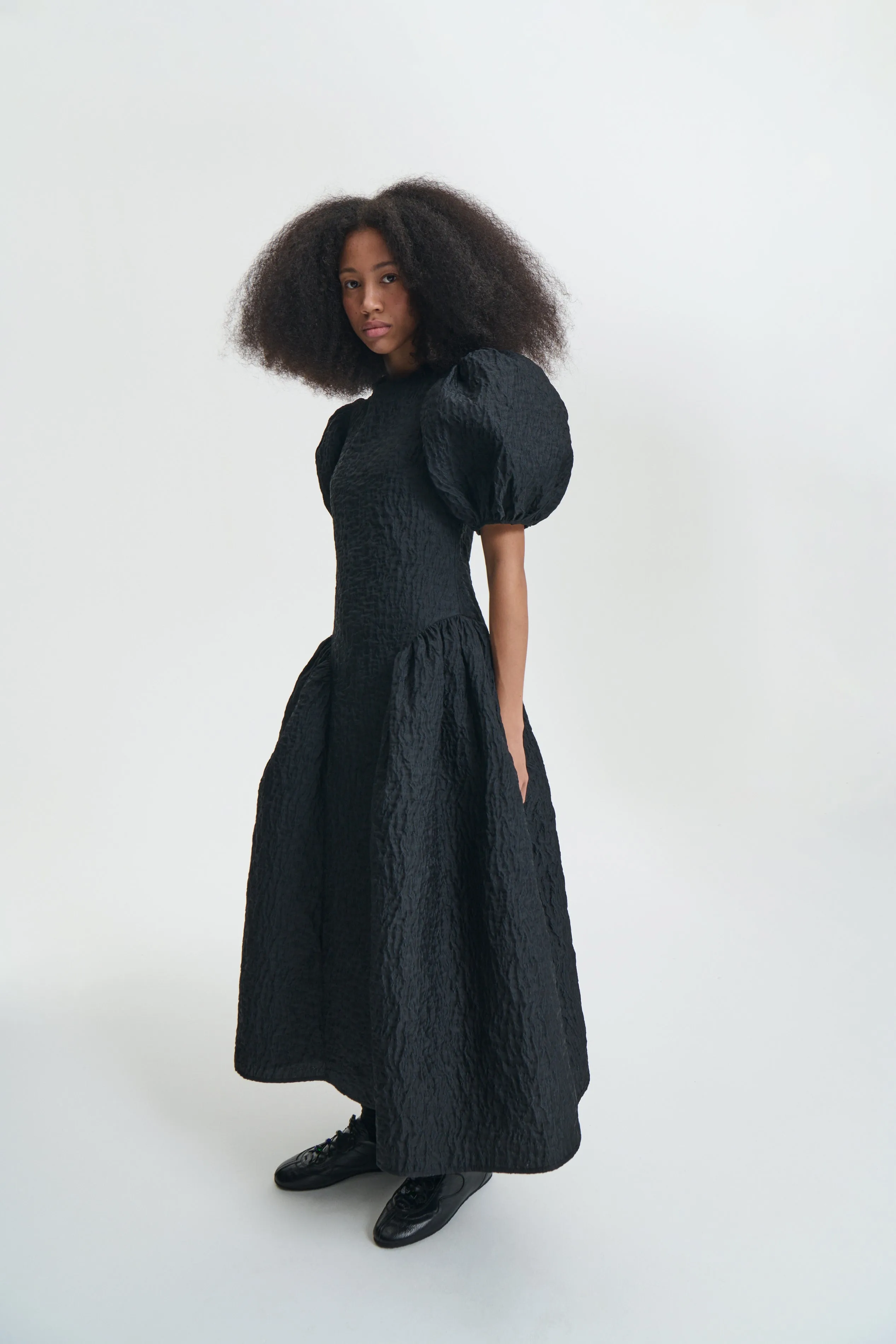 BALI | DRESS LOBELIA MATELASSÉ BLACK sold by Cecilie Bahnsen product image thumbnail 2