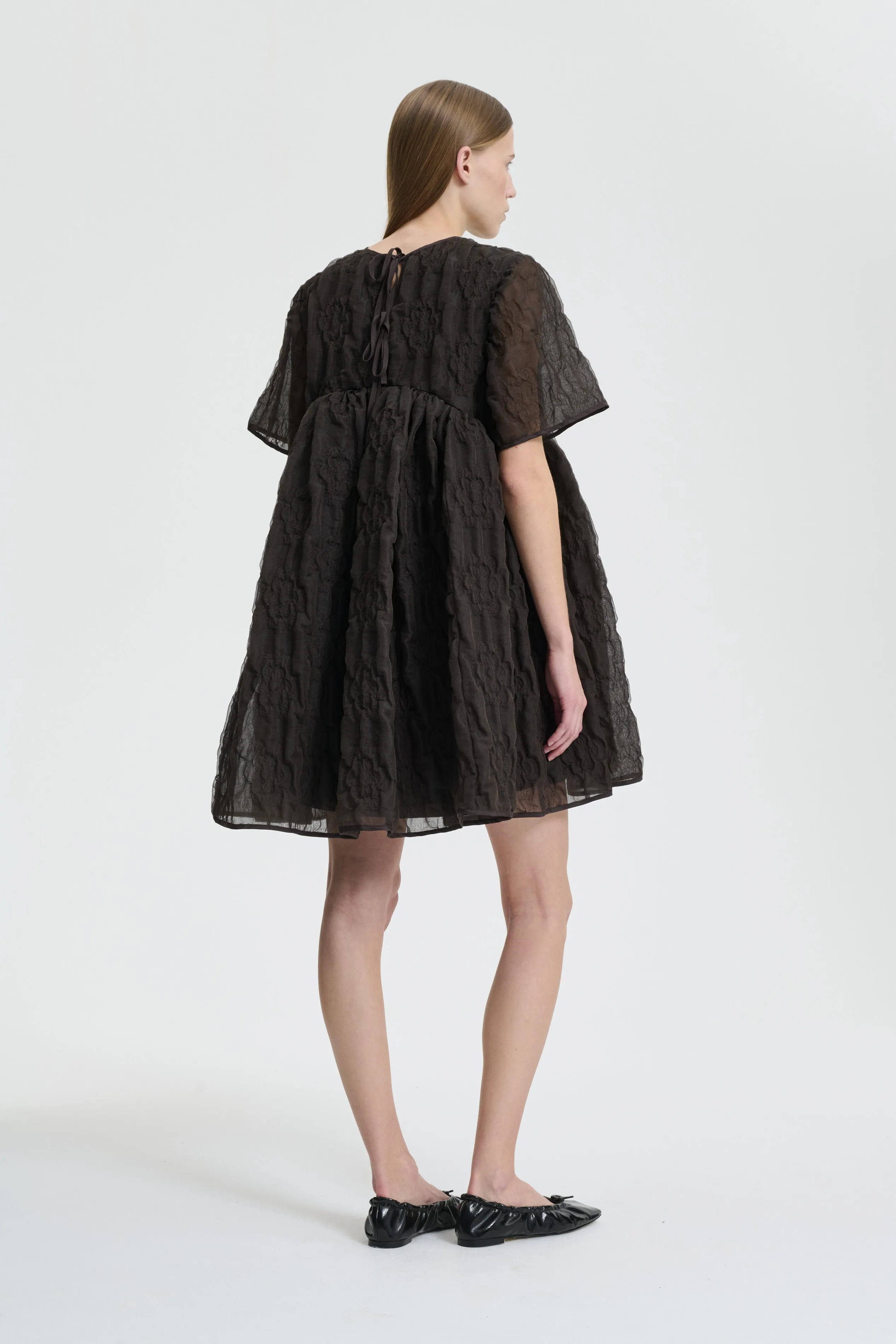 BRITNEY | DRESS AVENS MATELASSÉ SOIL BROWN sold by Cecilie Bahnsen product image thumbnail 2