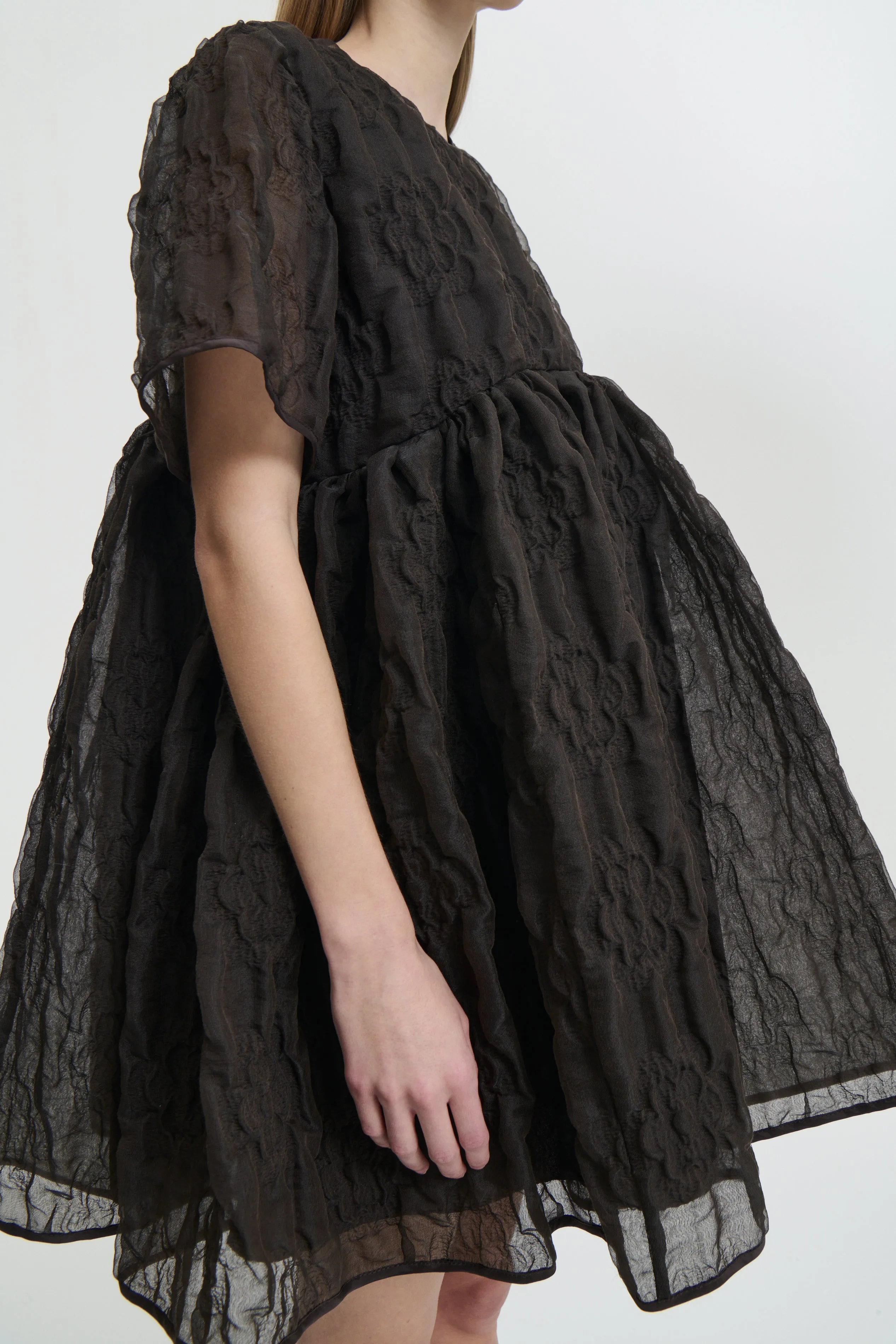 BRITNEY | DRESS AVENS MATELASSÉ SOIL BROWN sold by Cecilie Bahnsen product image thumbnail 3