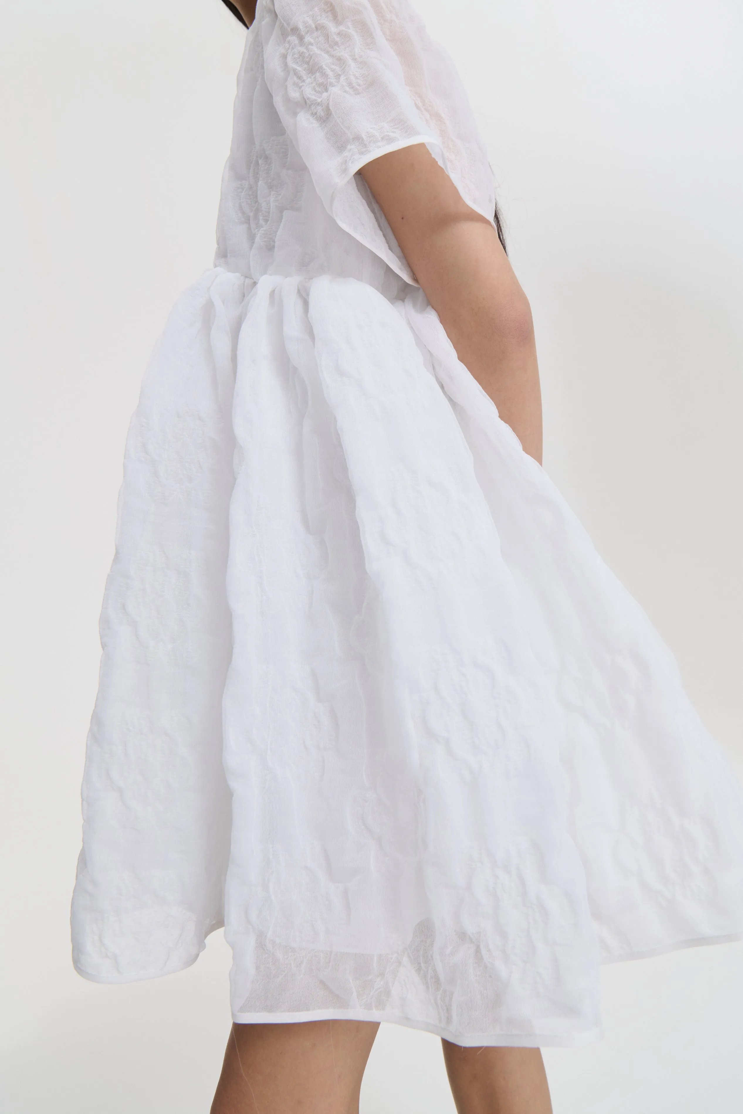 BRITNEY | DRESS AVENS MATELASSÉ WHITE sold by Cecilie Bahnsen product image thumbnail 4