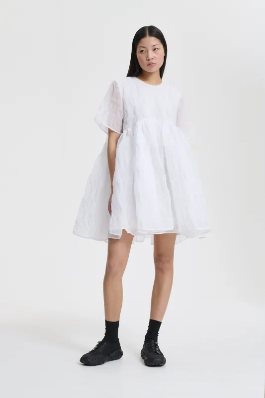 BRITNEY | DRESS AVENS MATELASSÉ WHITE sold by Cecilie Bahnsen