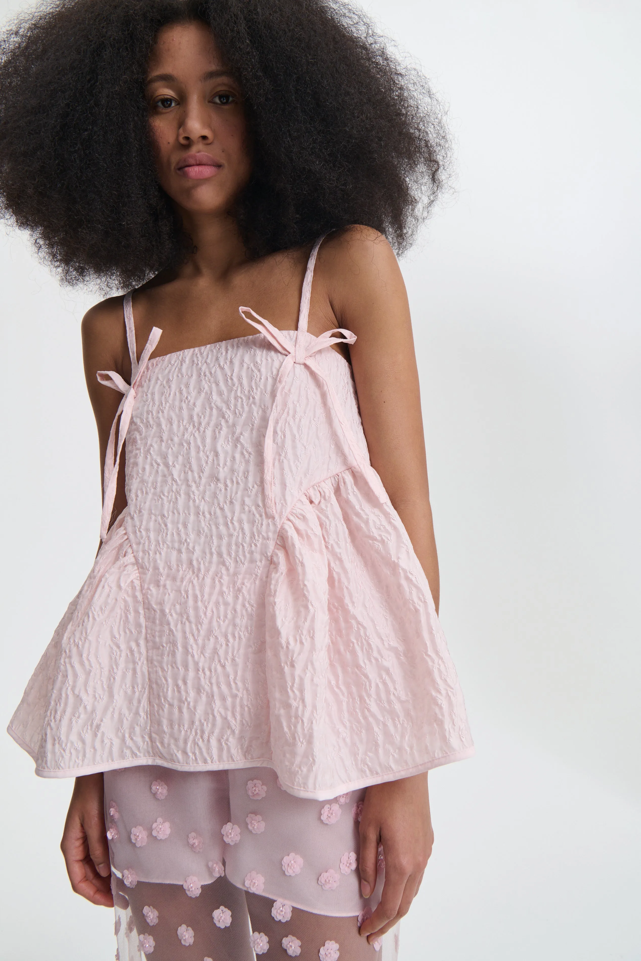 関税送料込★CECILIE BAHNSEN☆Amilia ラップドレス ピンク Carrie ruffle-trimmed poplin top in pink - Cecilie Bahnsen