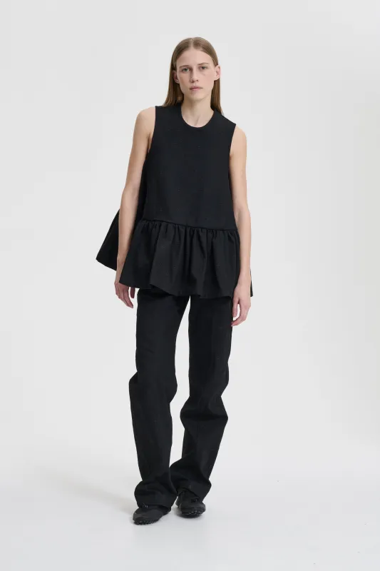 BARBARA | TOP EMBROIDERED DENIM BLACK sold by Cecilie Bahnsen