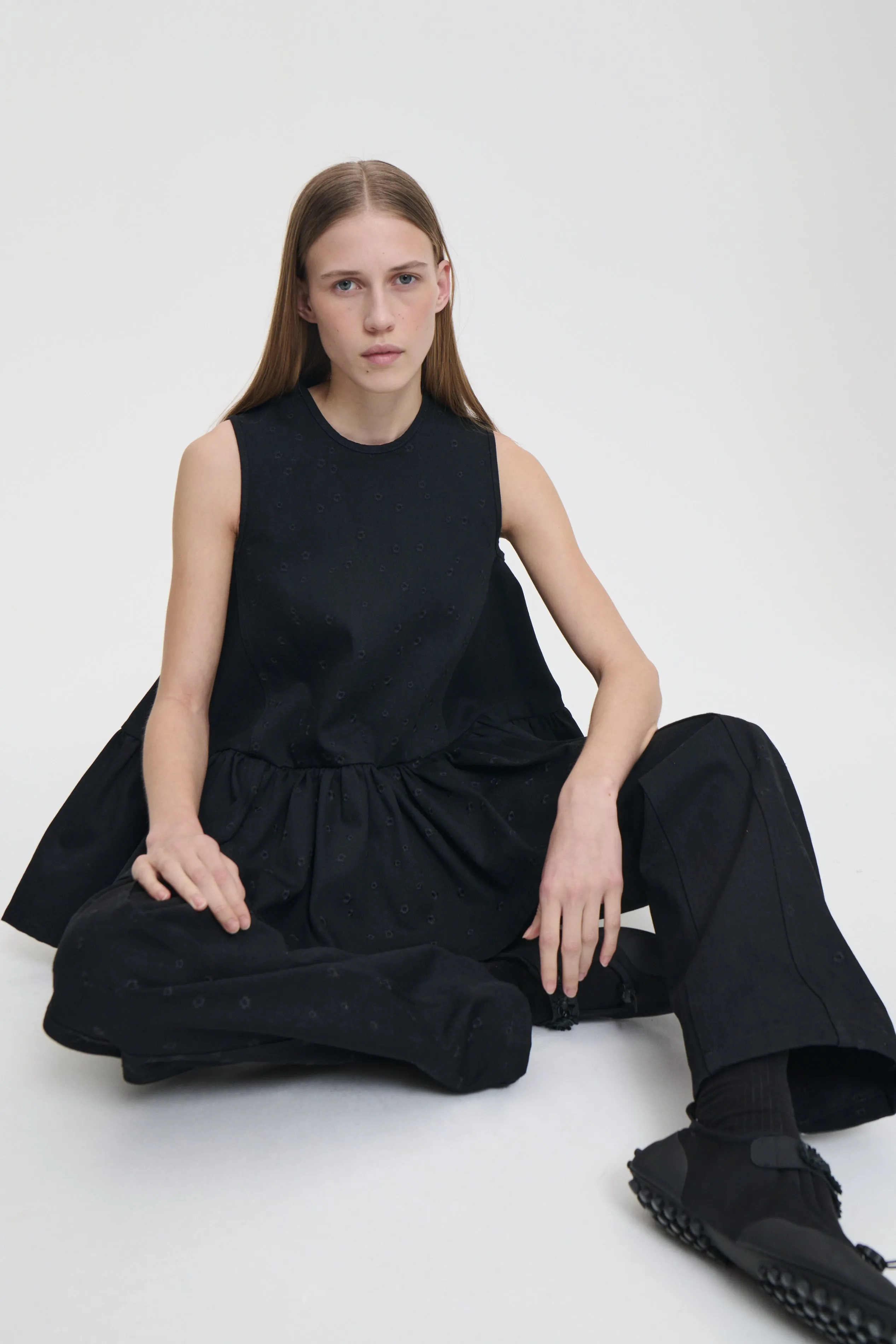 BARBARA | TOP EMBROIDERED DENIM BLACK sold by Cecilie Bahnsen product image thumbnail 4