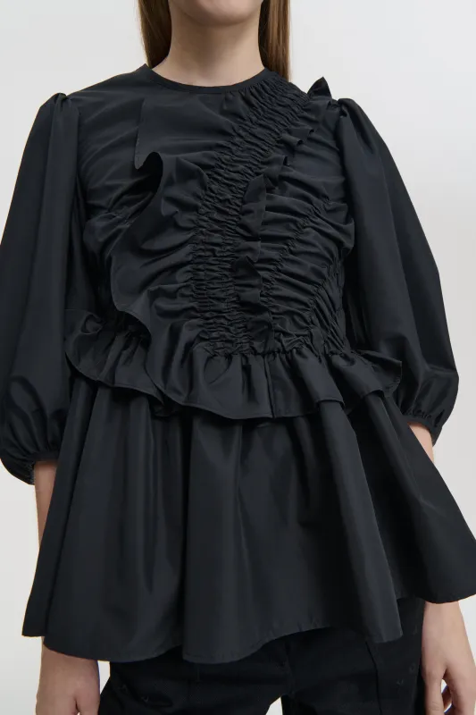 BRAN | TOP RECYCLED FAILLE BLACK made by AW25