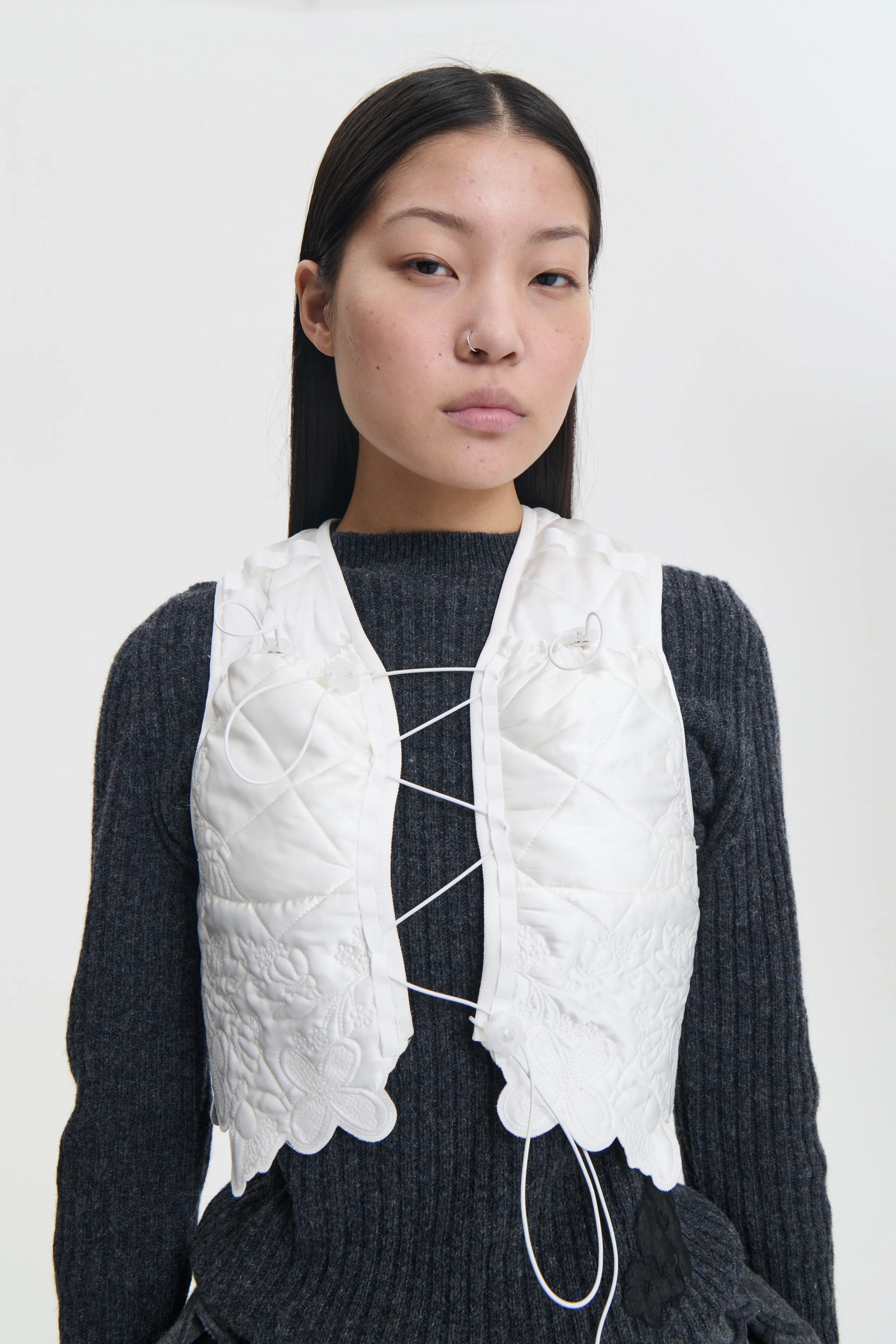 BRENO | VEST EMB SILK QUILT SNOW WHITE sold by Cecilie Bahnsen product image thumbnail 2