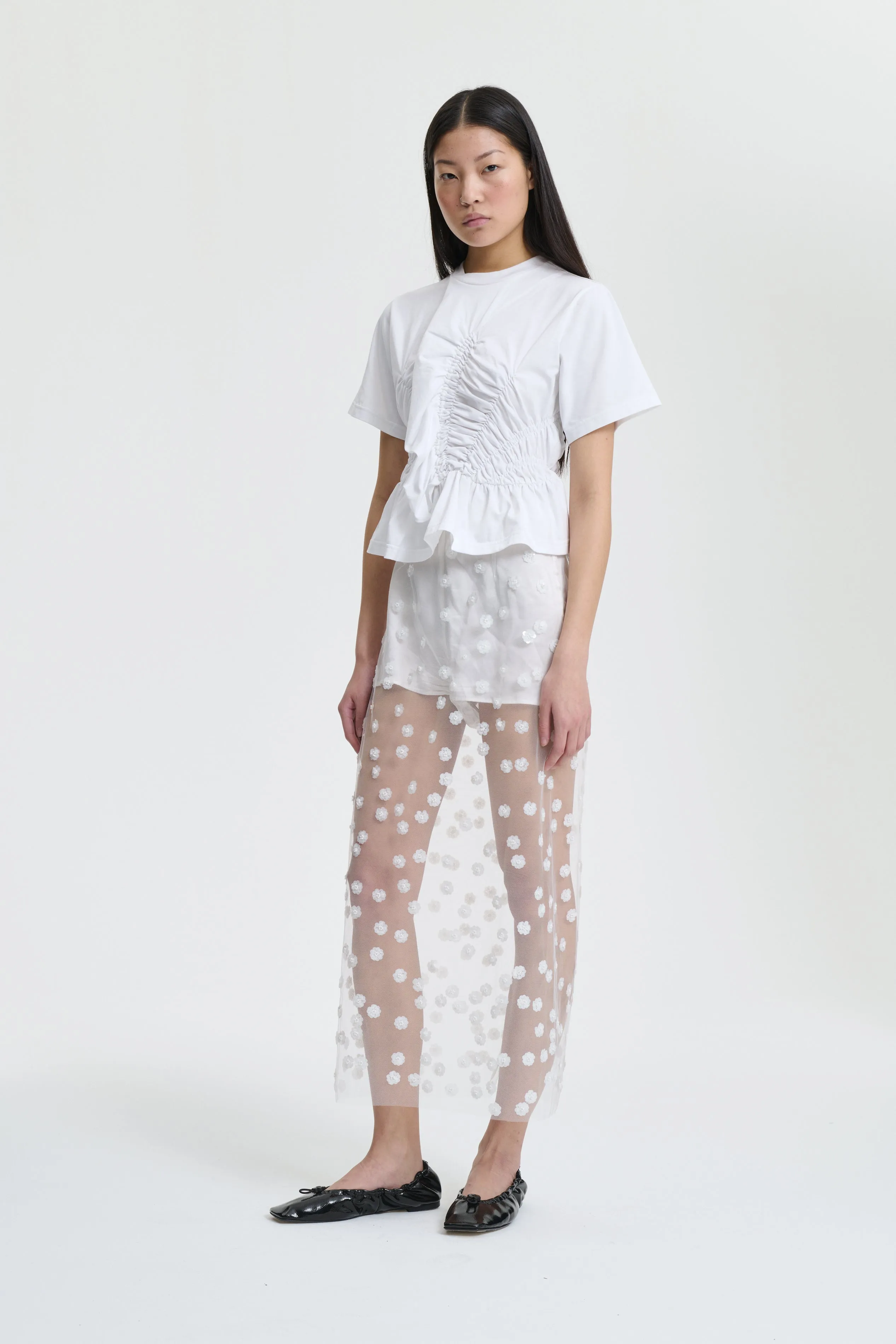 GUS | SKIRT SEQUIN BLOSSOM TULLE WHITE sold by Cecilie Bahnsen product image thumbnail 2