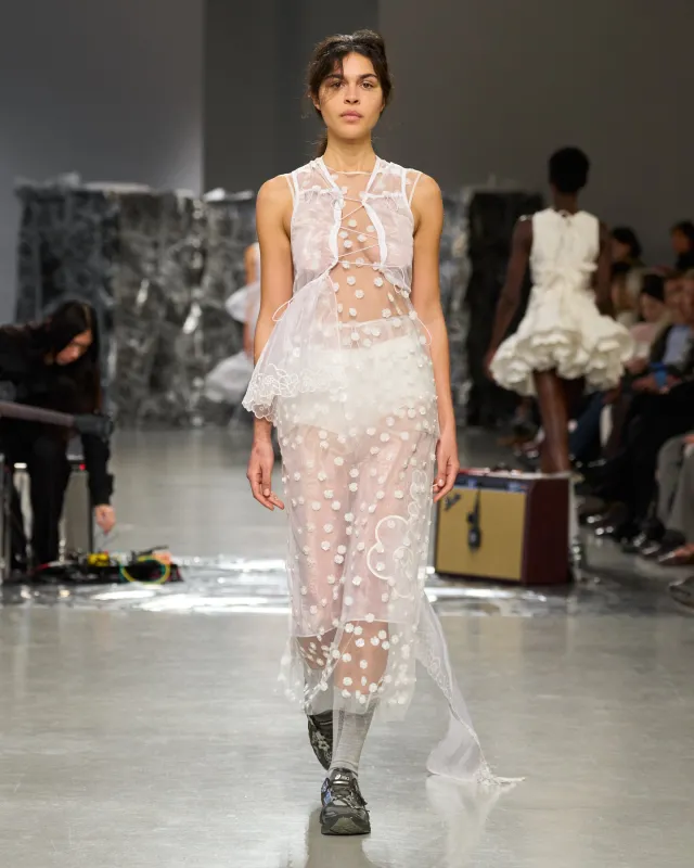 GUS | SKIRT SEQUIN BLOSSOM TULLE WHITE made by AW25