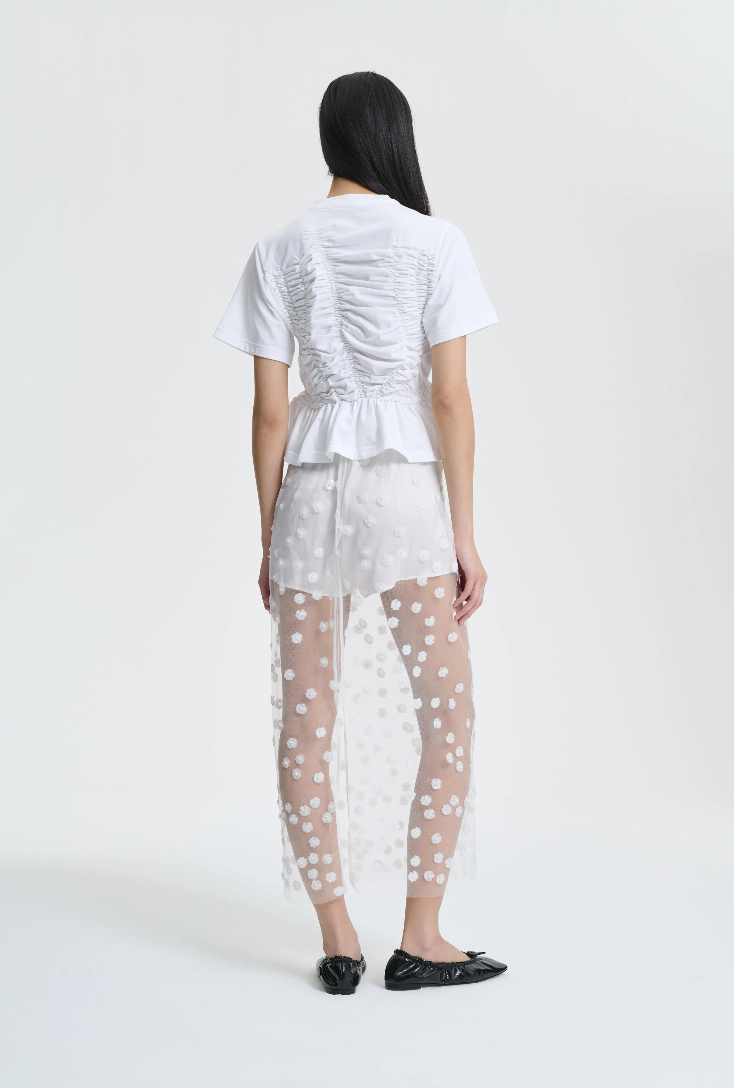 GUS | SKIRT SEQUIN BLOSSOM TULLE WHITE sold by Cecilie Bahnsen product image thumbnail 3
