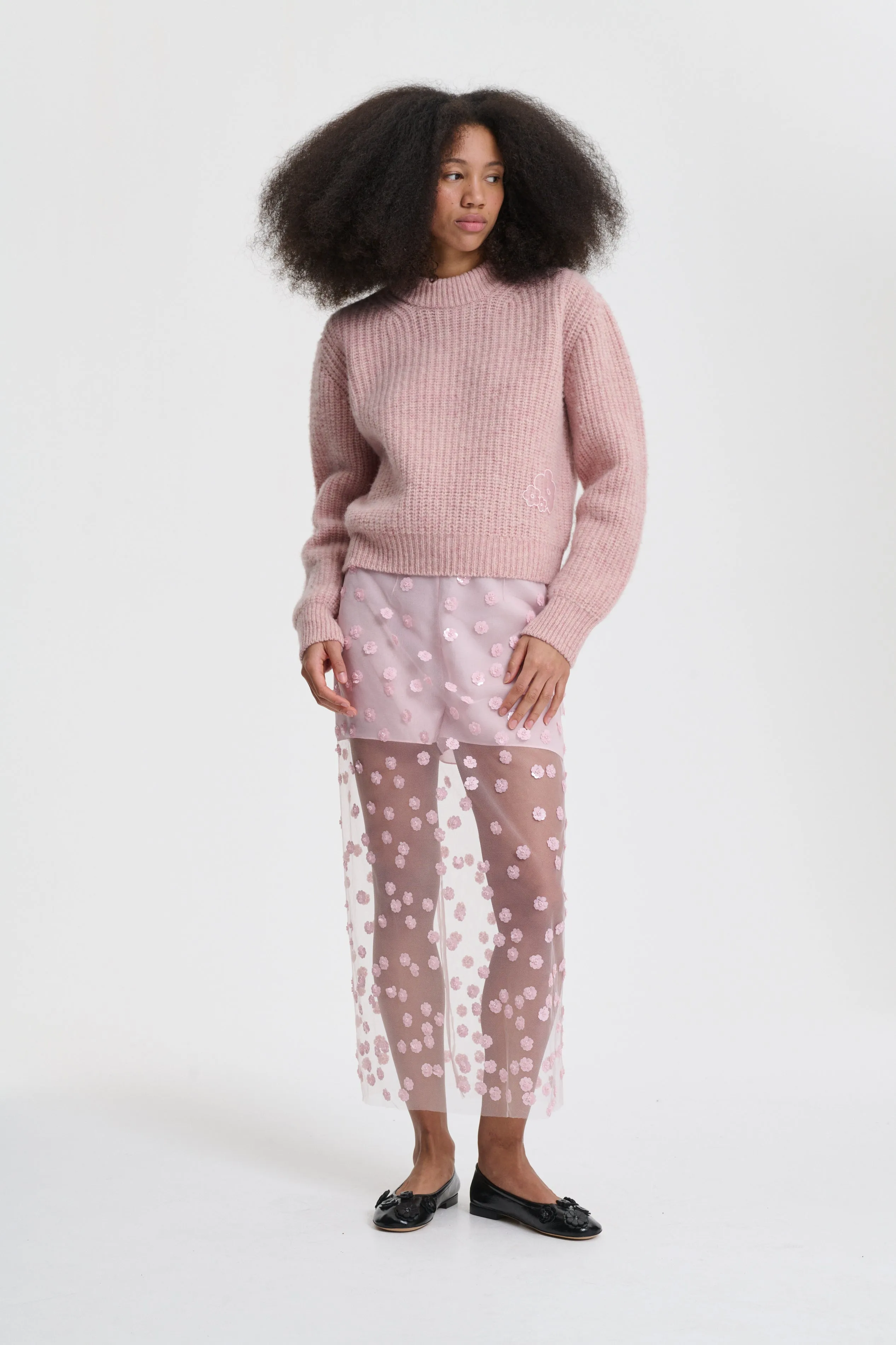 GUS | SKIRT SEQUIN BLOSSOM TULLE BLUSH PINK sold by Cecilie Bahnsen product image thumbnail 2